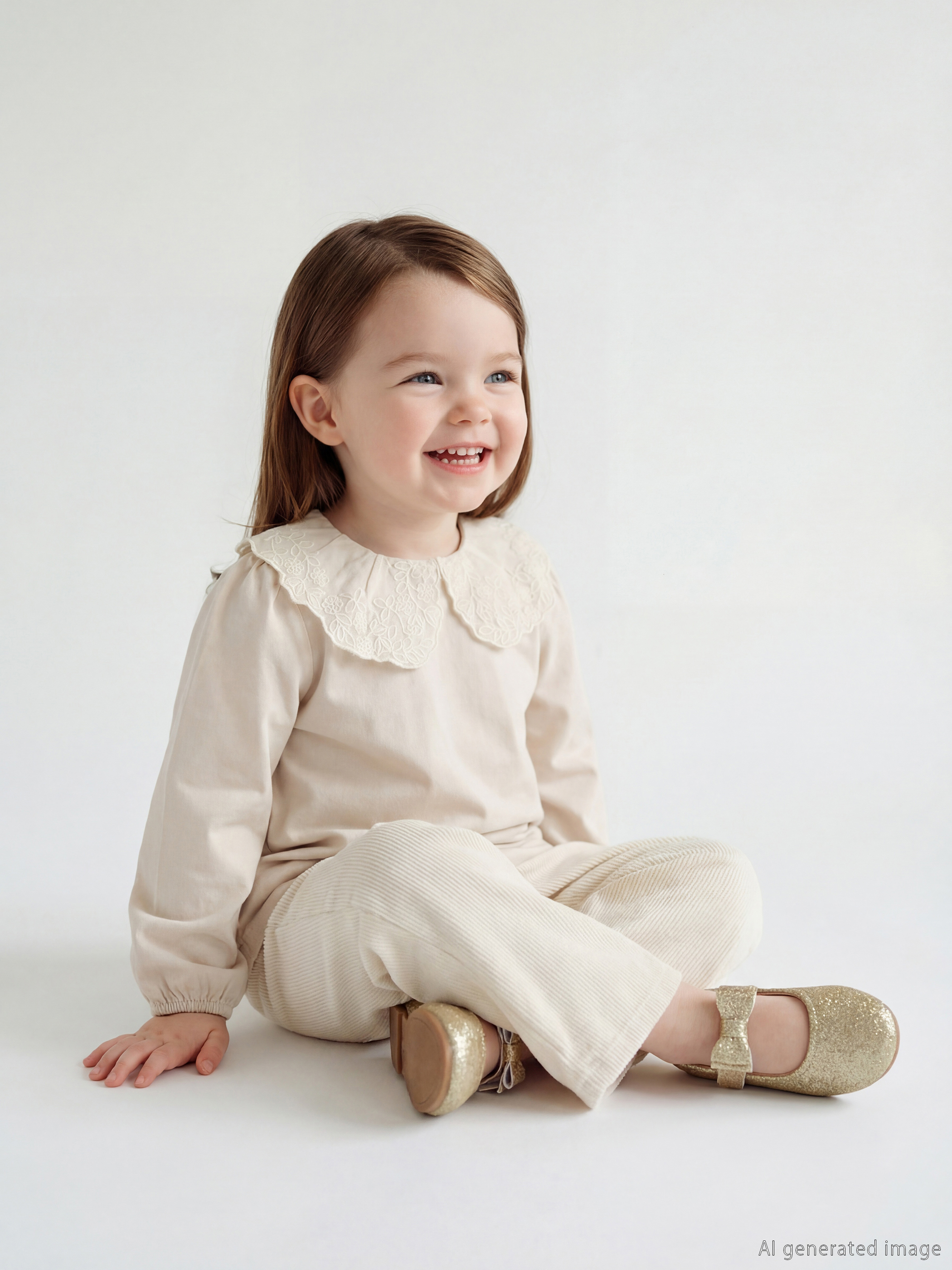 LCW baby Bebe Yaka Kız Bebek Bluz ve Kadife Pantolon - W5I330Z1-ZNN