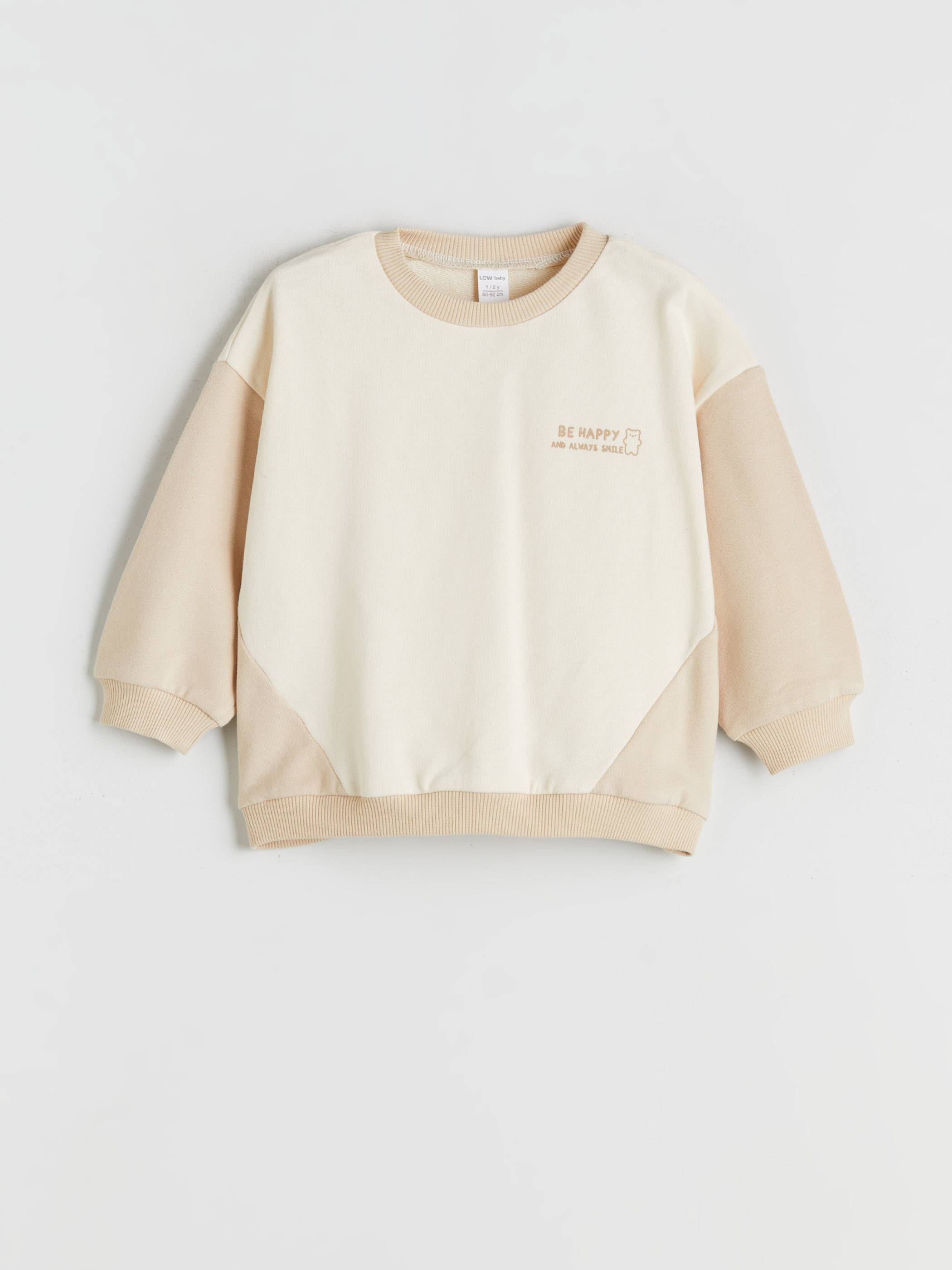 LCW baby Renk Bloklu Erkek Bebek Sweatshirt