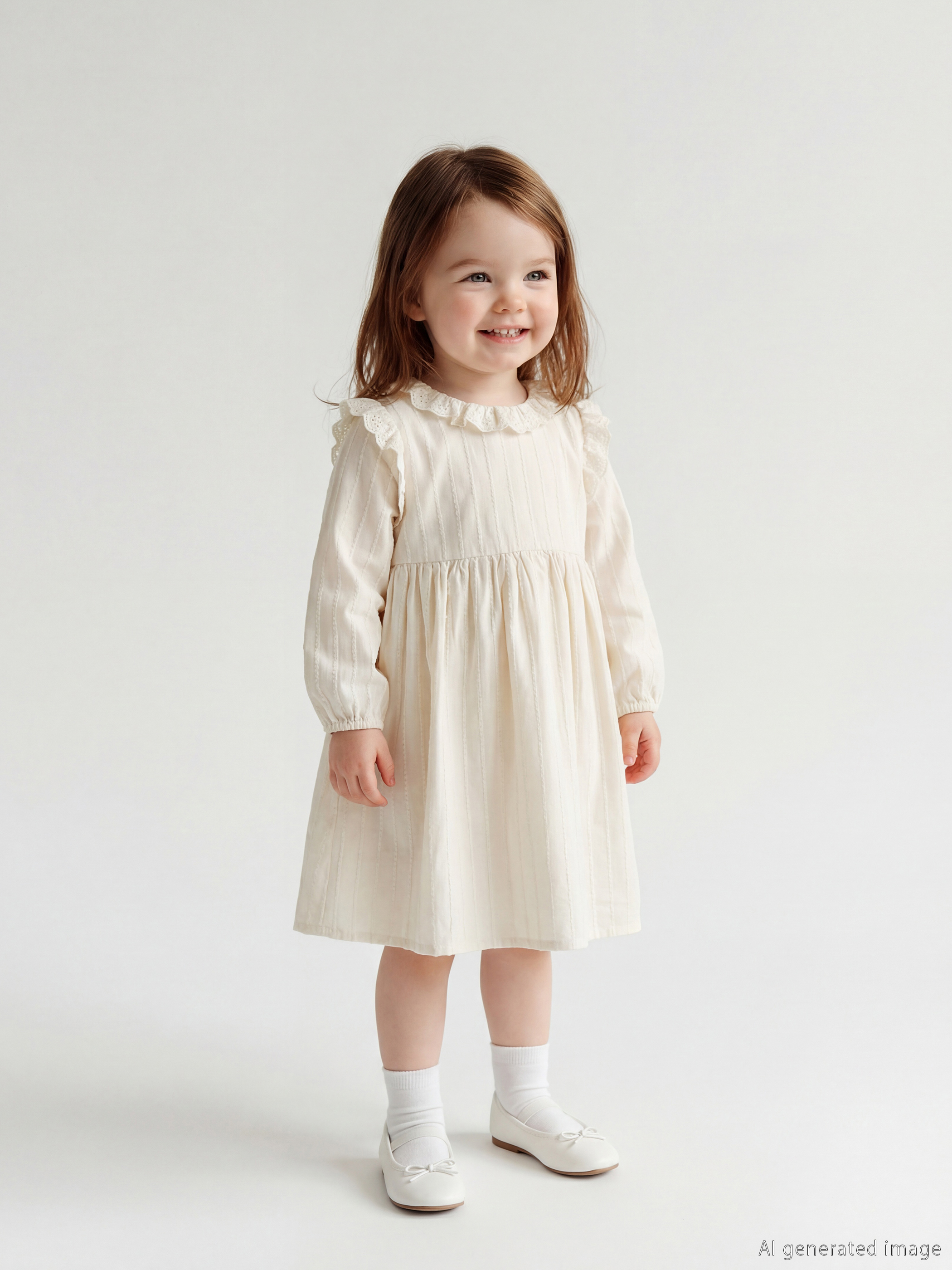 LCW baby Bebe Yakalı Fırfırlı Kız Bebek Elbise - W5I427Z1-ZNQ