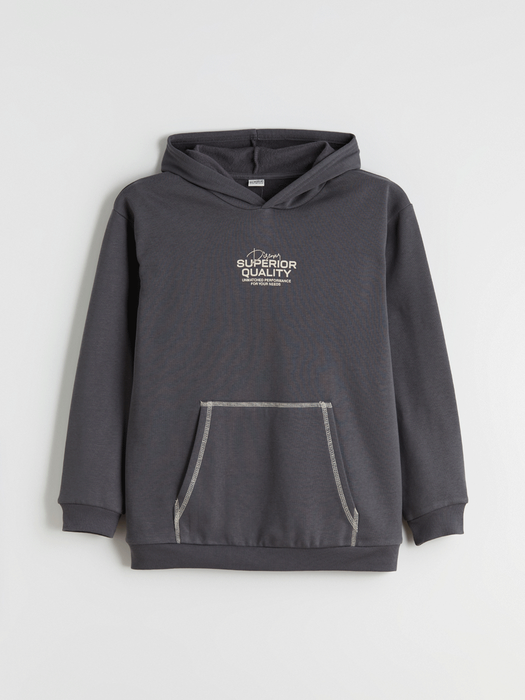 Antrasit Kapüşonlu Baskılı Erkek Çocuk Sweatshirt-2