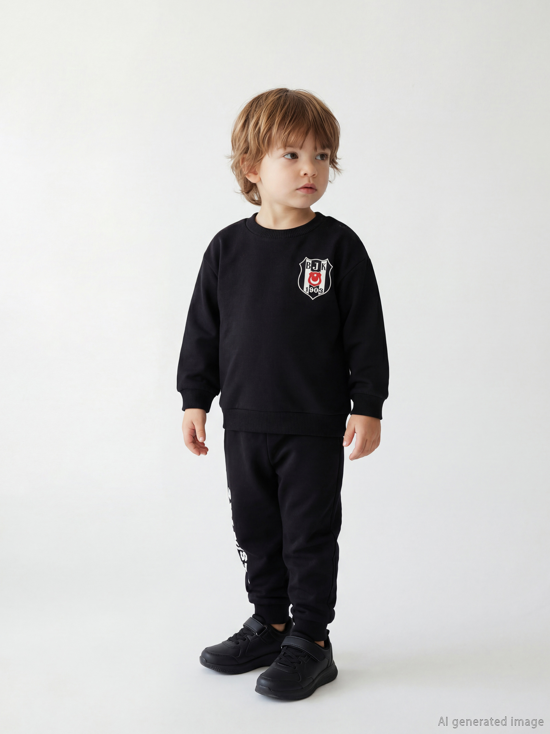 LCW baby Bisiklet Yaka Beşiktaş Baskılı Erkek Bebek Eşofman Takım - W5IO14Z1-CVL