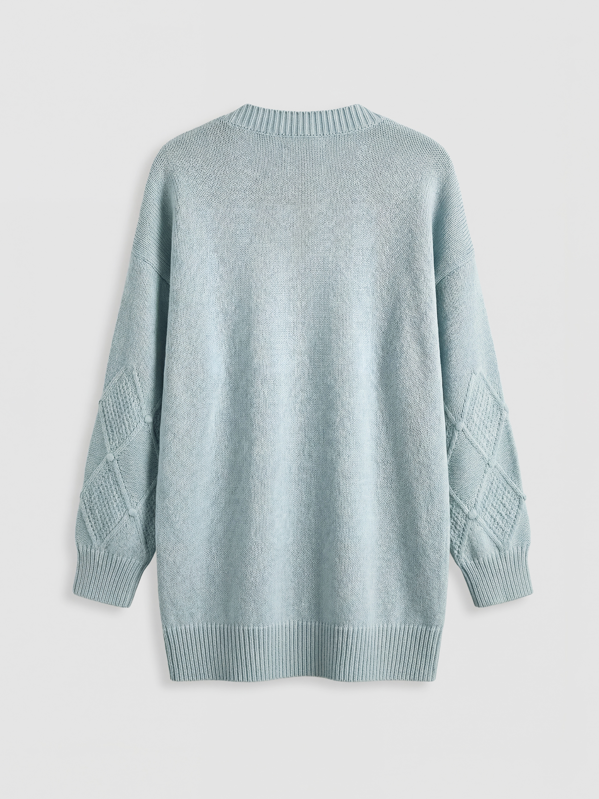 Shawl Collar Hole-Knitted Women's Tricot Cardigan-1