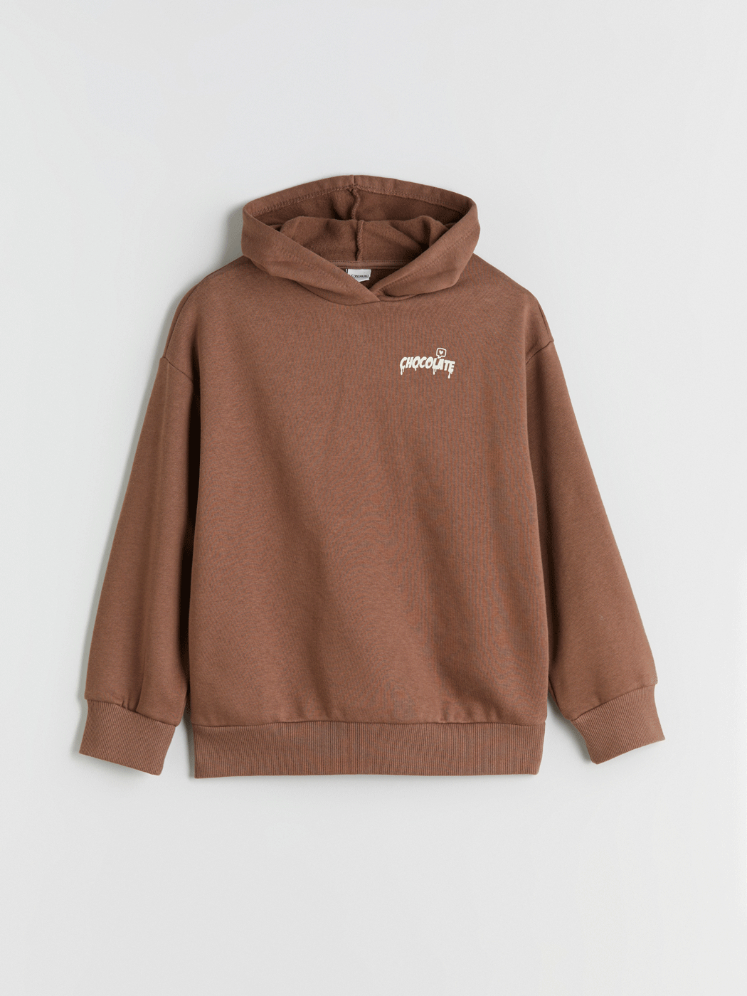 Kahverengi Kapüşonlu Sırt Baskılı Kız Çocuk Sweatshirt-2