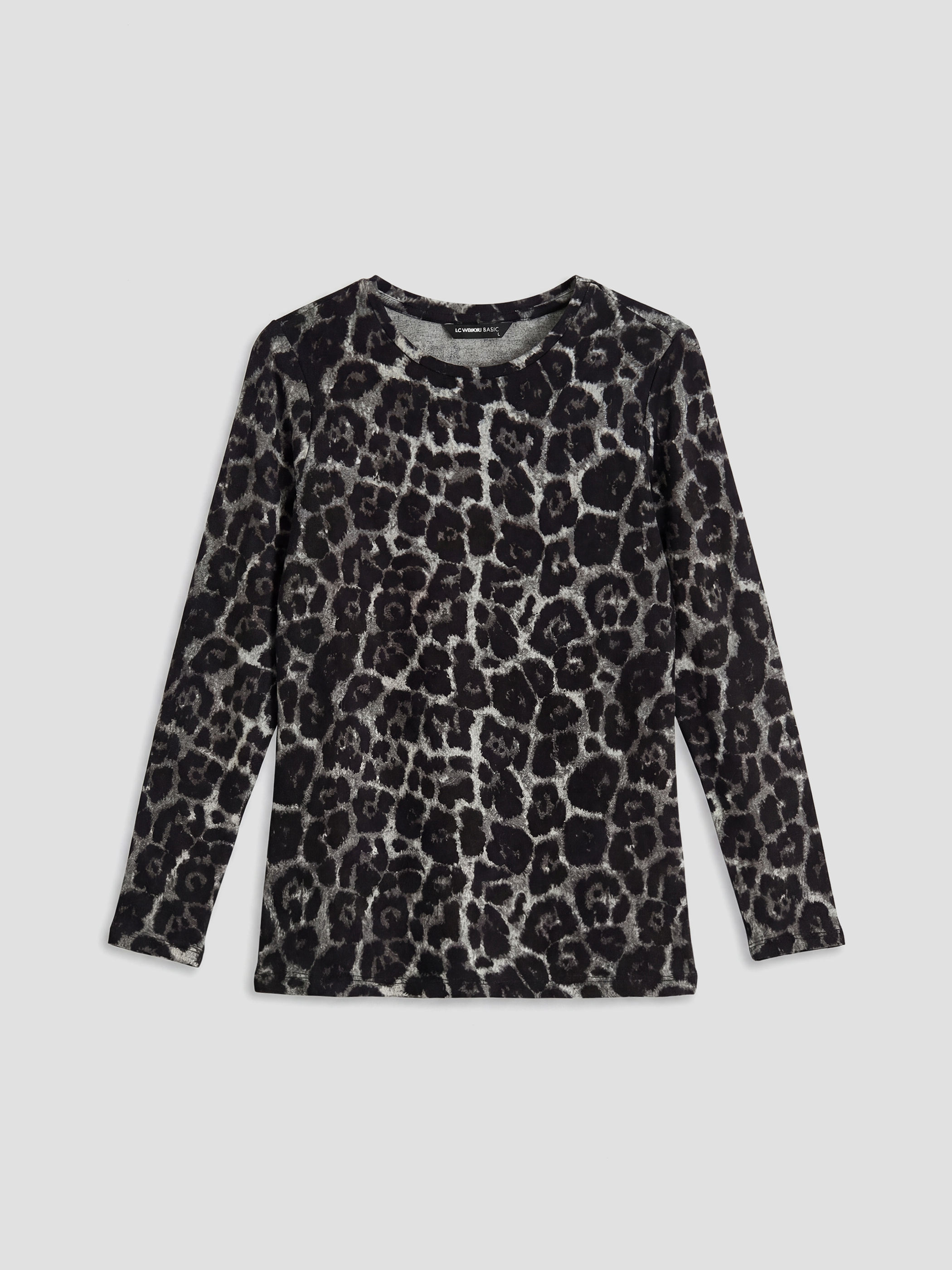 bluza s motivom s okruglim izrezom -4