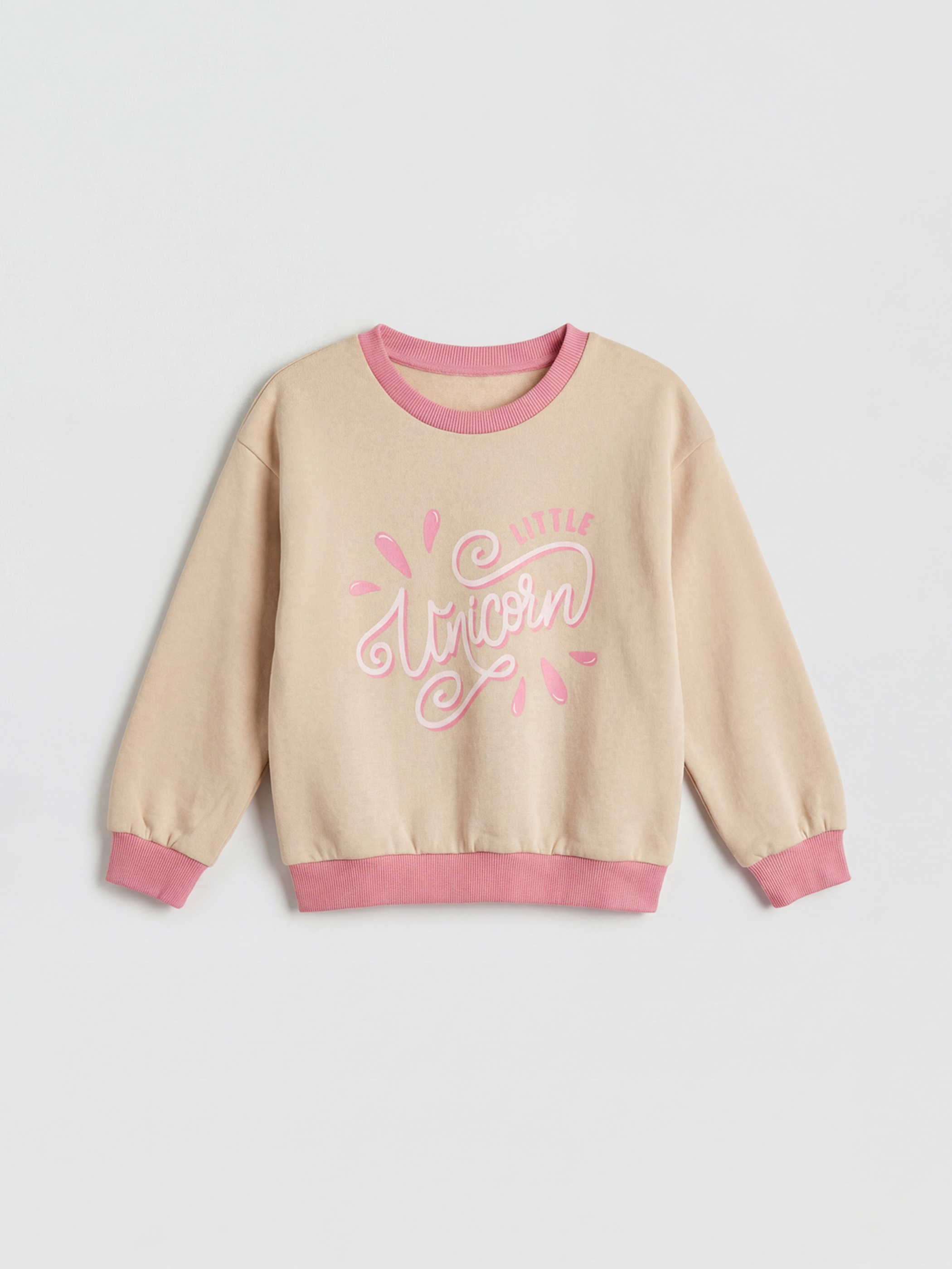 LCW ECO Girl BEIGE Sweatshirt - W5KM71Z1-QVK