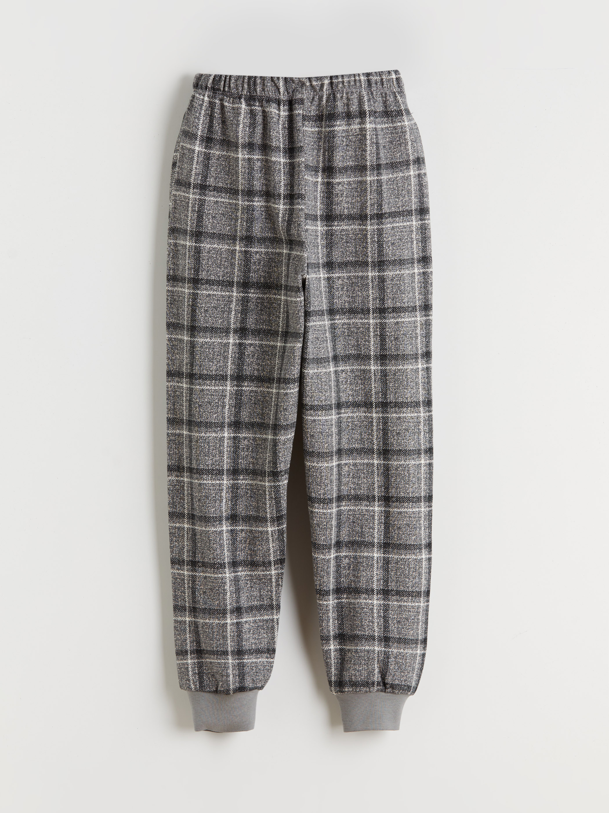 Gri Erkek Çocuk Ekose Pijama Alt-1