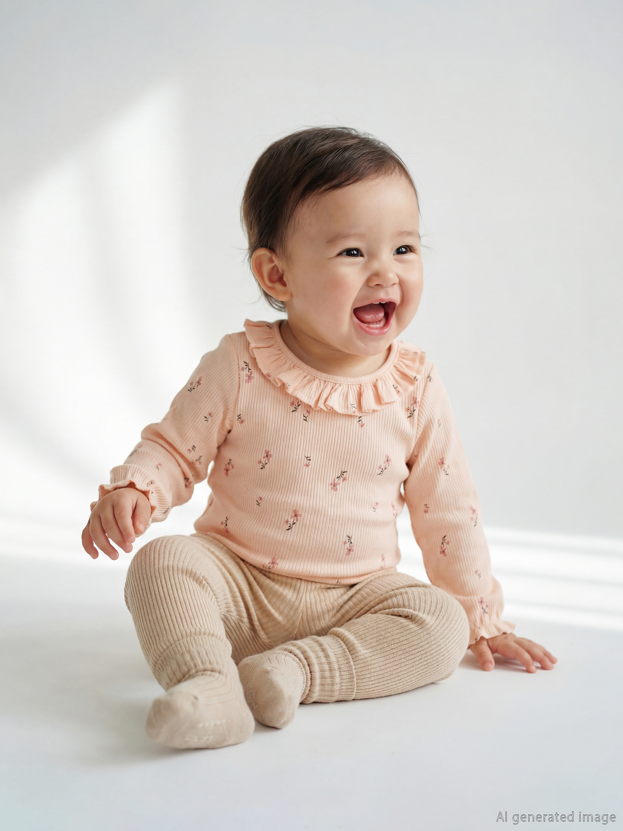 LCW baby Bisiklet Yaka Çiçekli Kız Bebek Çıtçıtlı Bodysuit - W5KS99Z1-LSZ