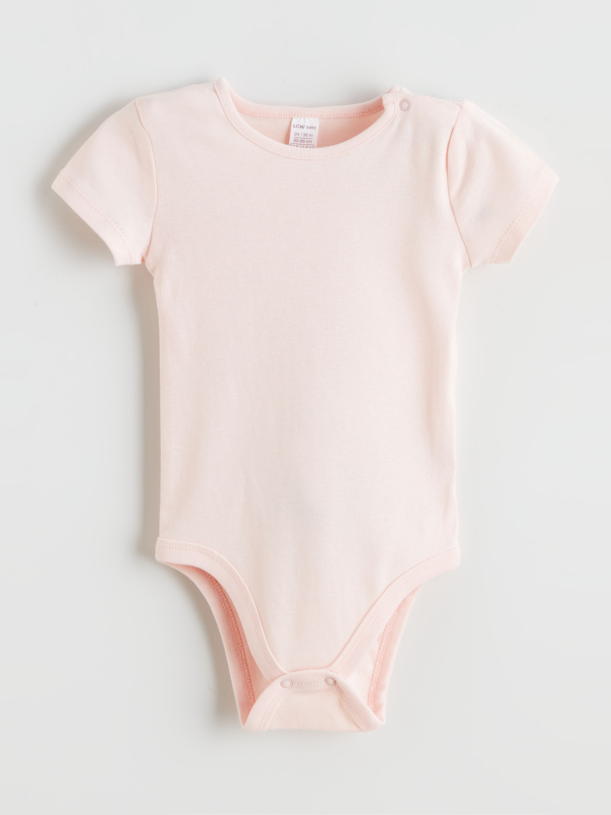 LCW baby Bisiklet Yaka Kız Bebek Çıtçıtlı Body