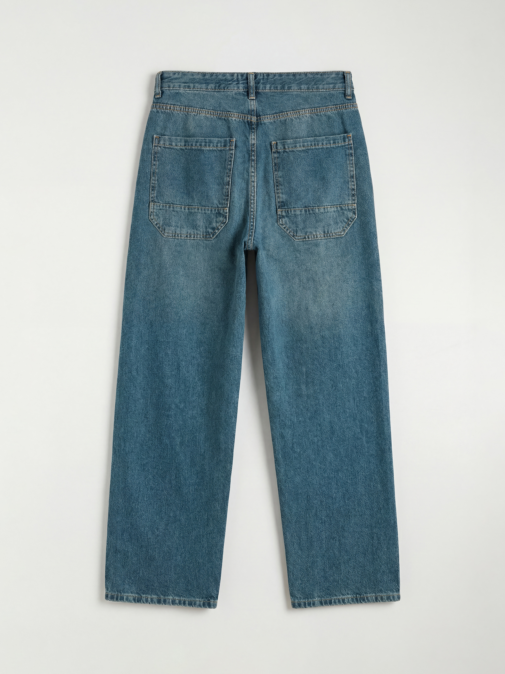 Yeşil Super Baggy Fit Erkek Jean Pantolon-10