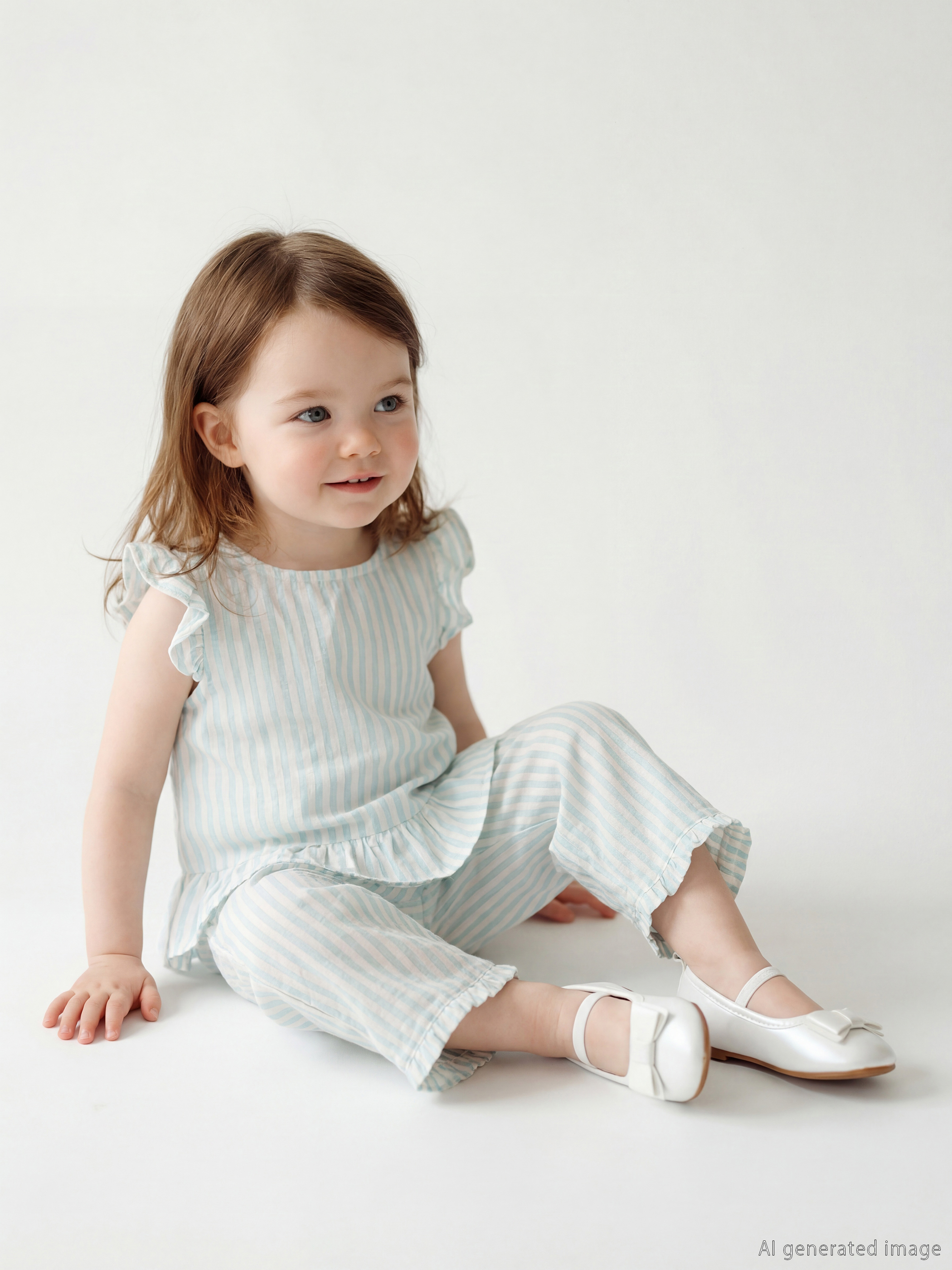 LCW baby Fırfırlı Kız Bebek Müslin Bluz ve Pantolon - W5M671Z1-LEM