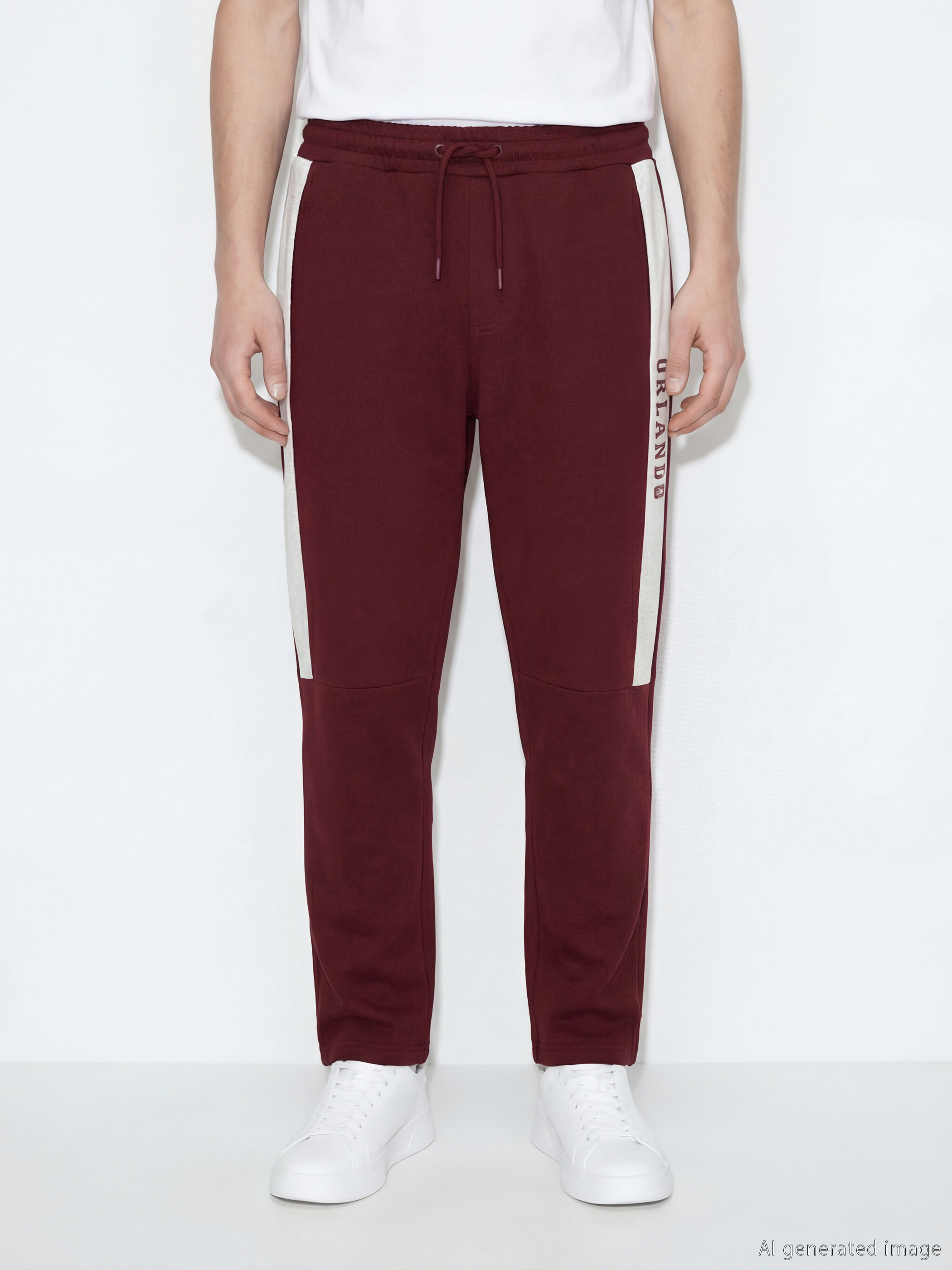 Bordo Standart Kalıp Erkek Eşofman Altı-1