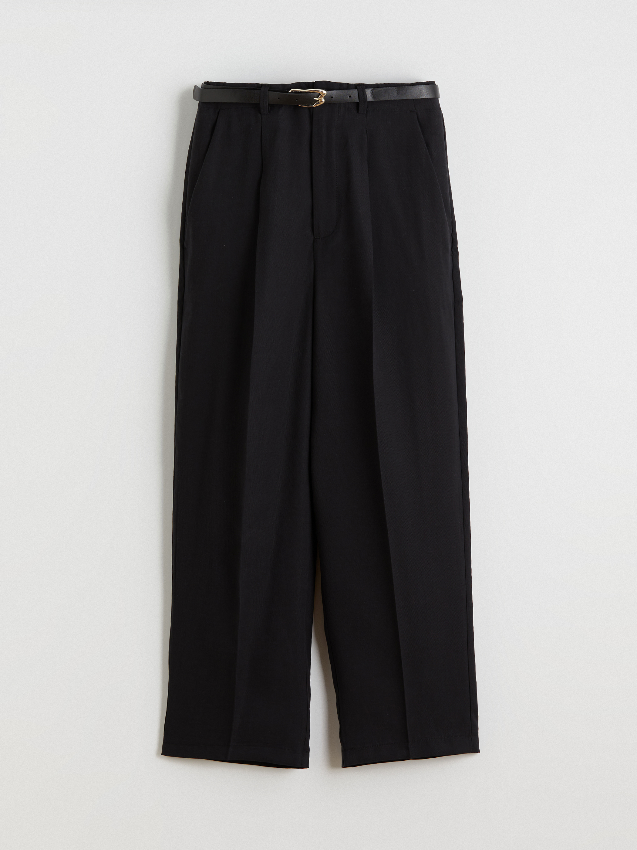 LCW Vision Loose Fit Kemerli Kadın Pileli Kumaş Pantolon