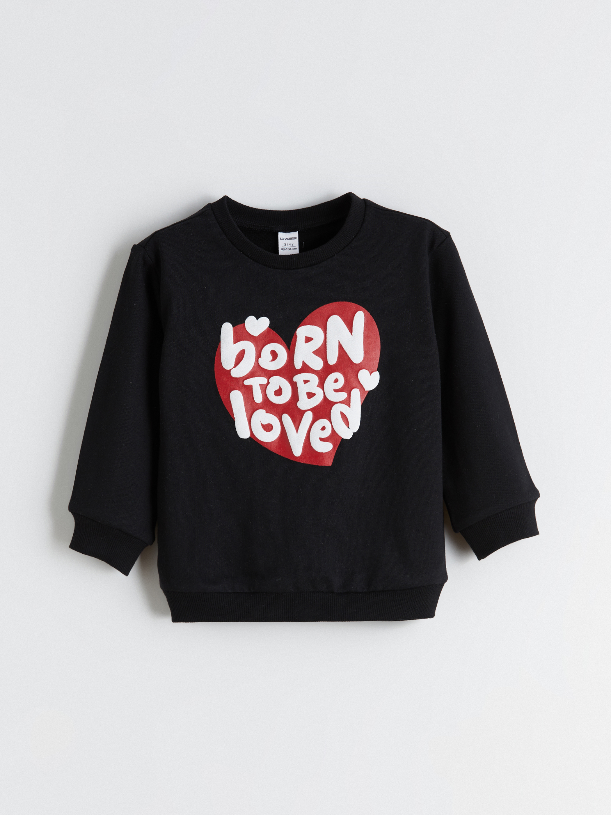 LCW baby Bisiklet Yaka Baskılı Kız Çocuk Sweatshirt