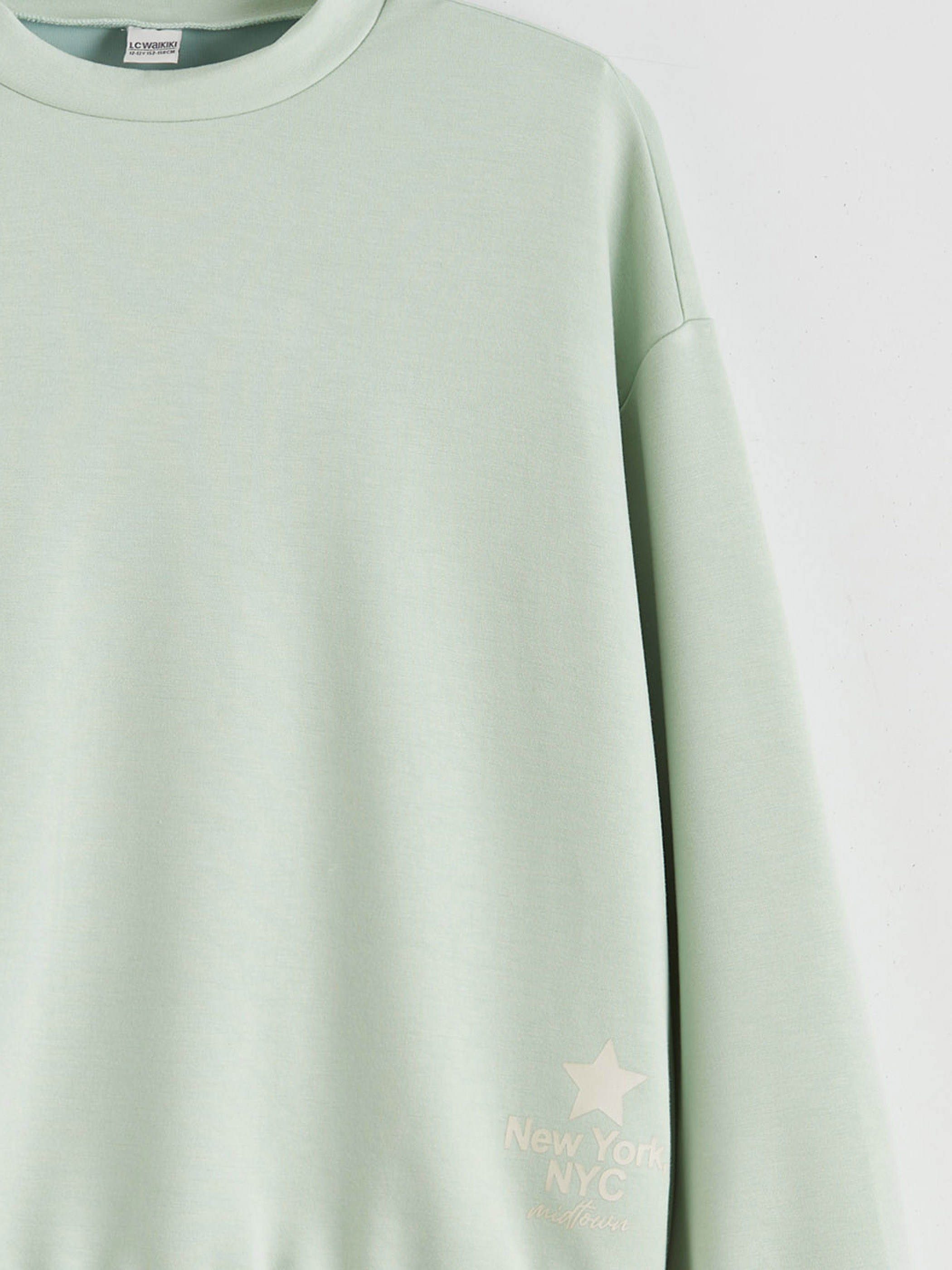 Yeşil Baskılı Kız Çocuk Soft Touch Sweatshirt-2