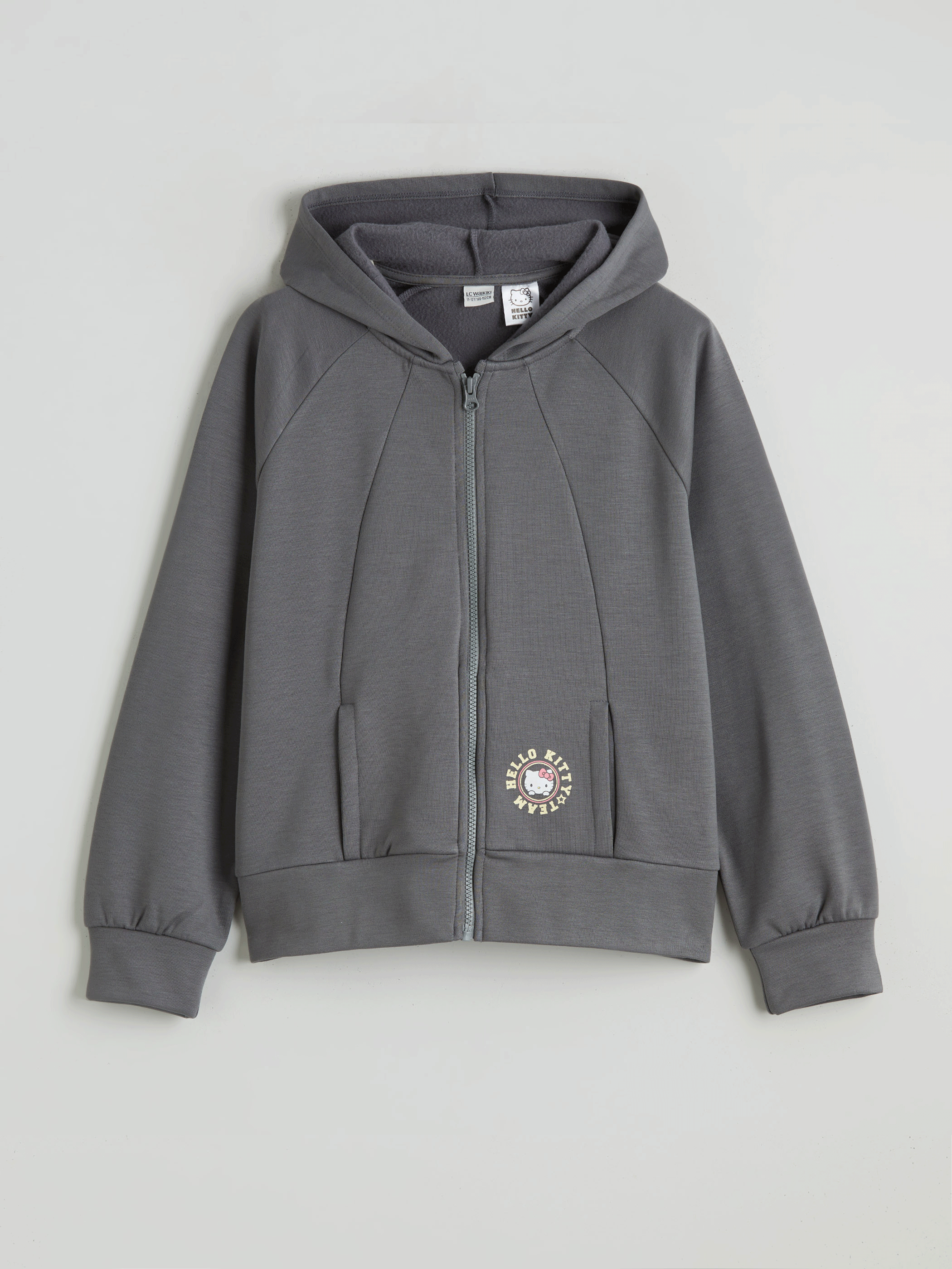 Hooded Hello Kitty Printed Girls' Zip-Up Sweatshirt-1