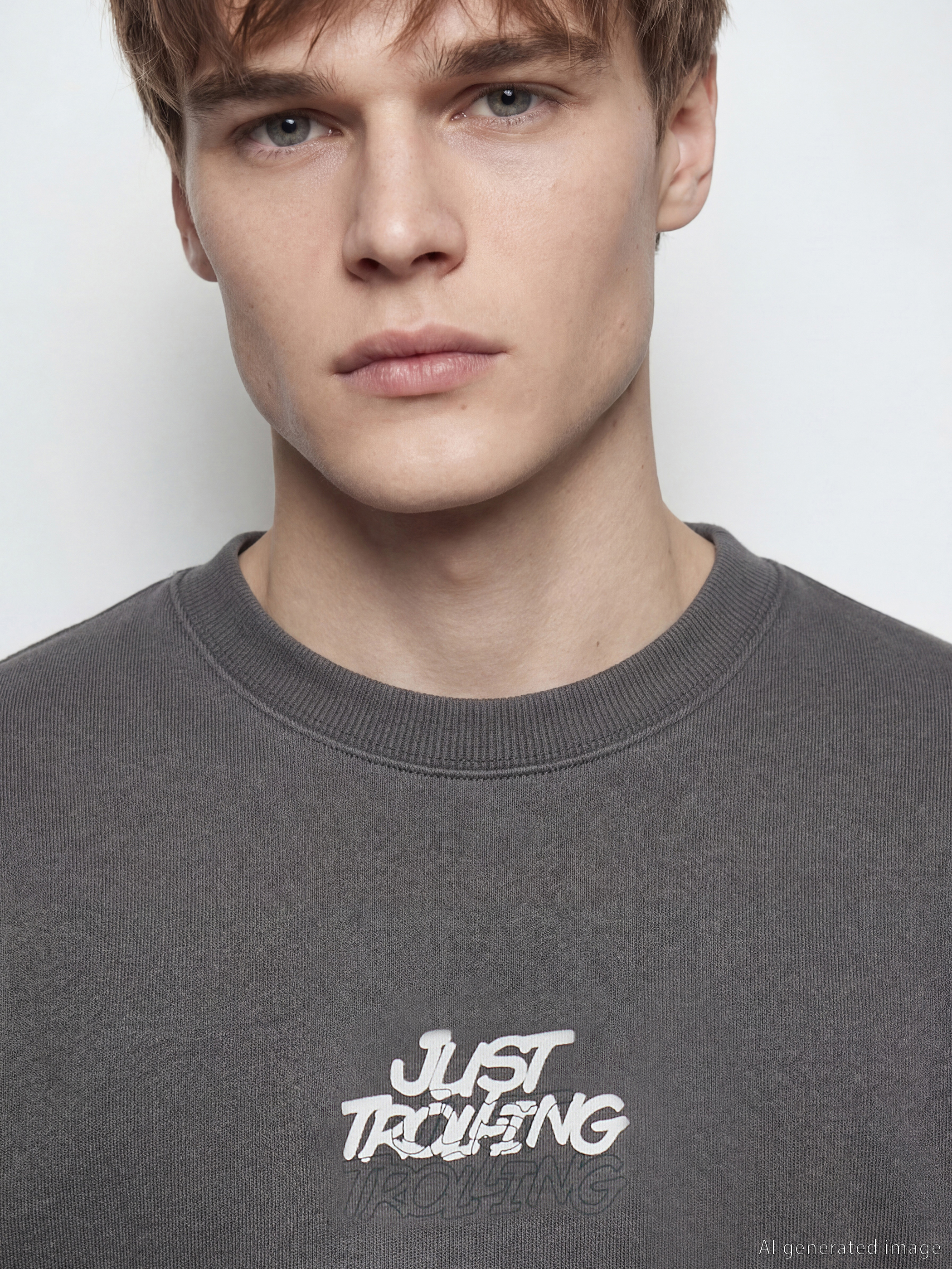 Sweat-shirt GRIS Homme-2