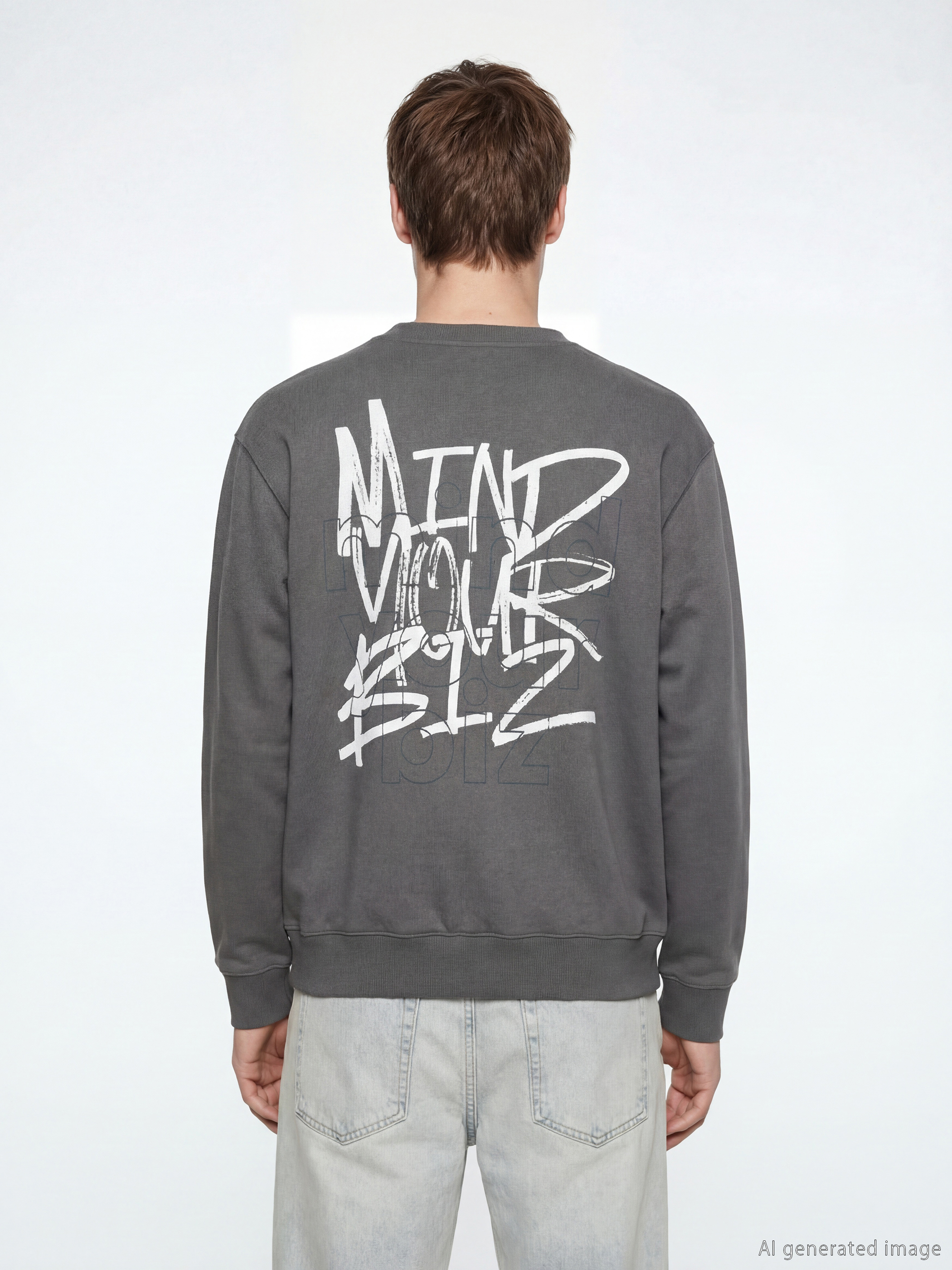 Sweat-shirt GRIS Homme-3