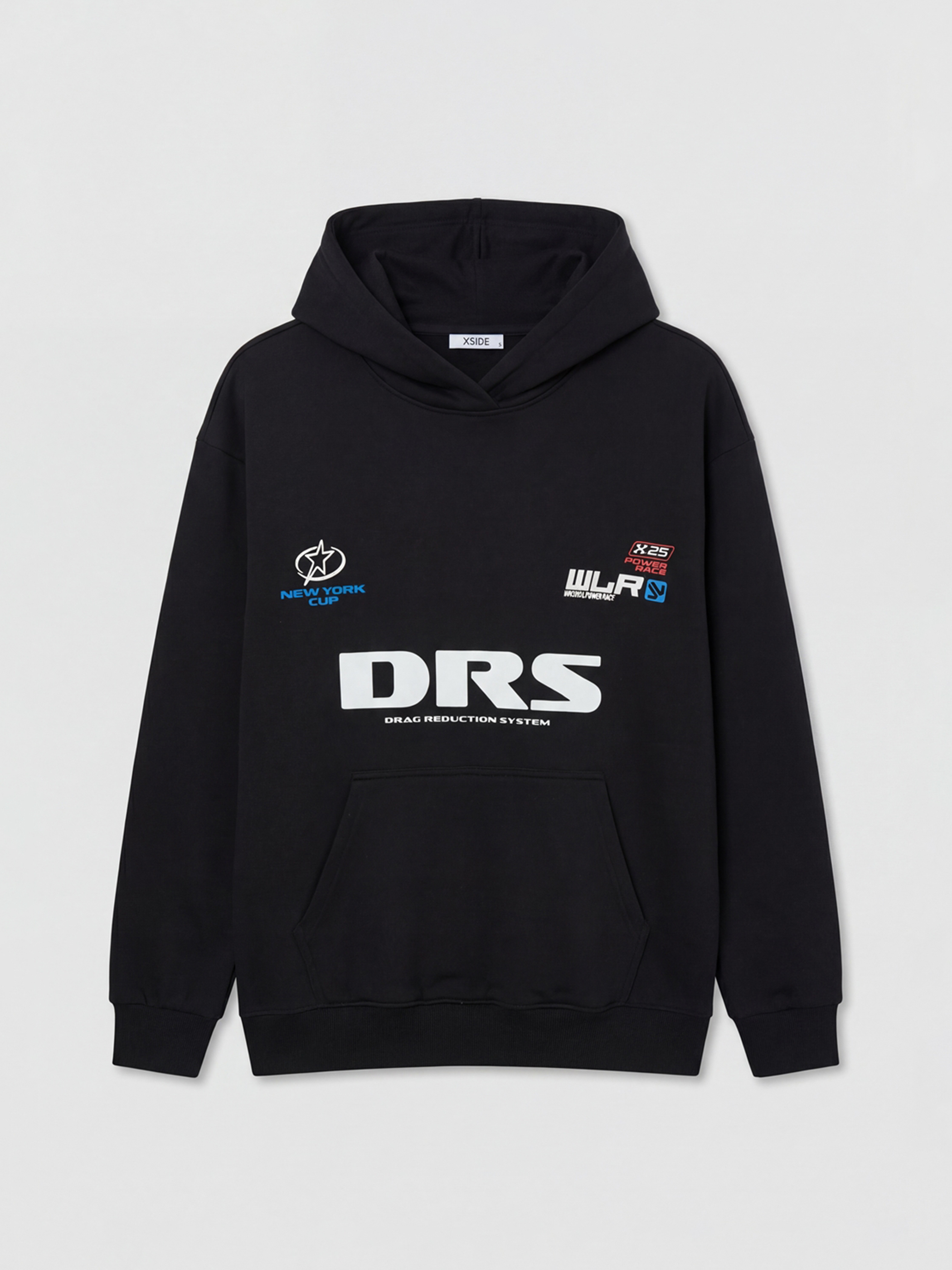 XSIDE Man BLACK Hoodie - W5O485Z8-CVL