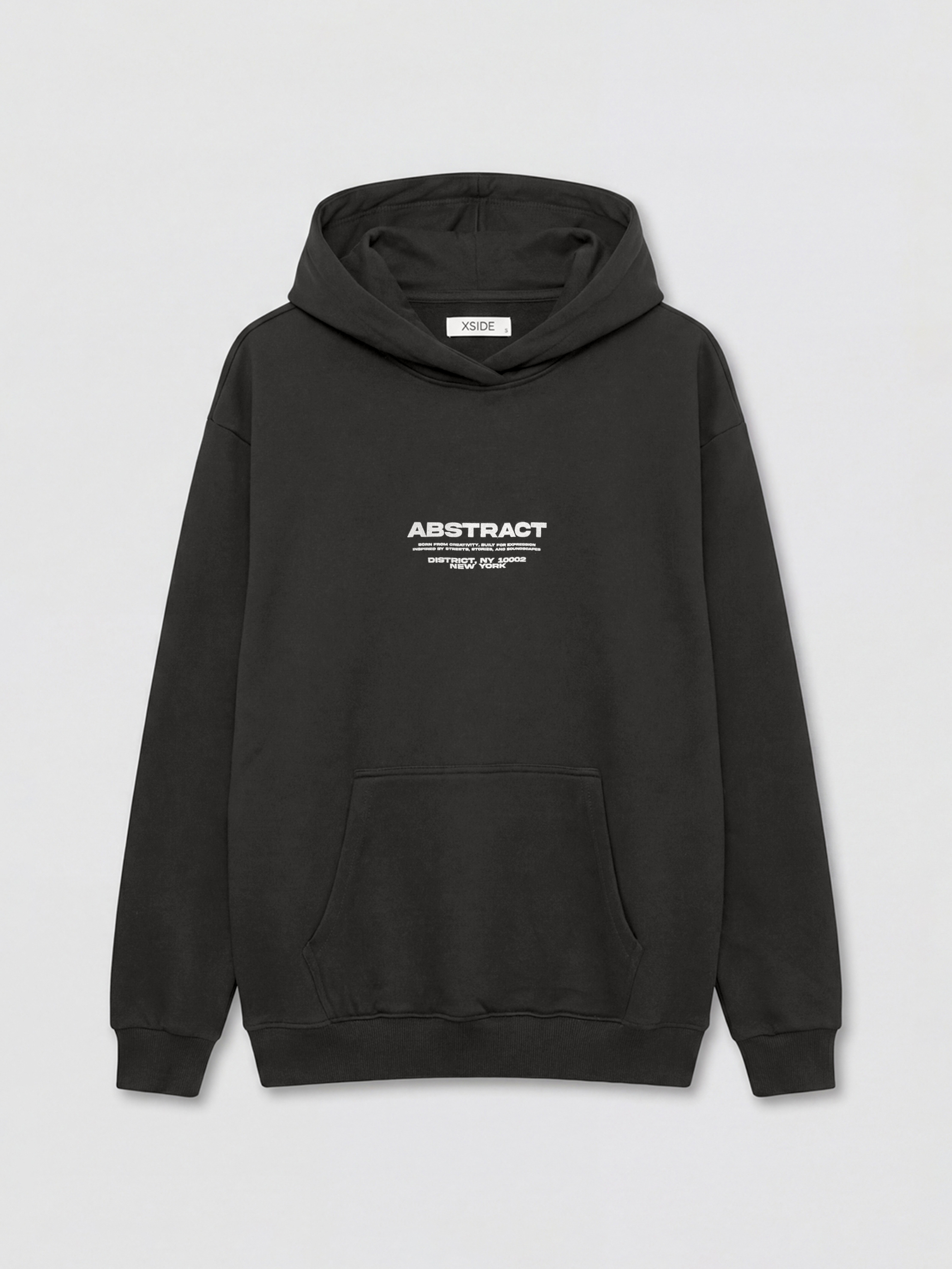 XSIDE Oversized Men's Thick Hoodie with NYC Print - W5O486Z8-CVL