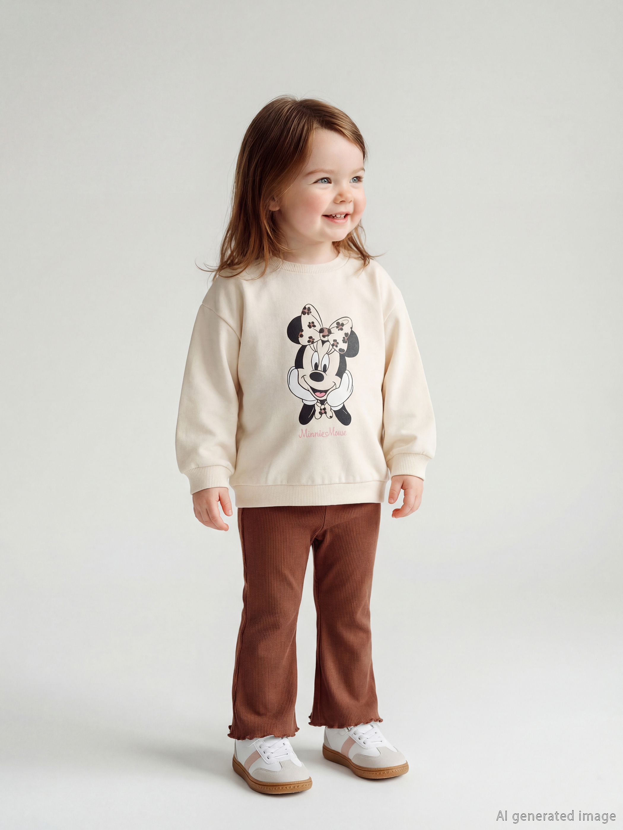 LCW baby Minnie Mouse Baskılı Kız Bebek Sweatshirt ve Tayt - W5OB29Z1-FF7