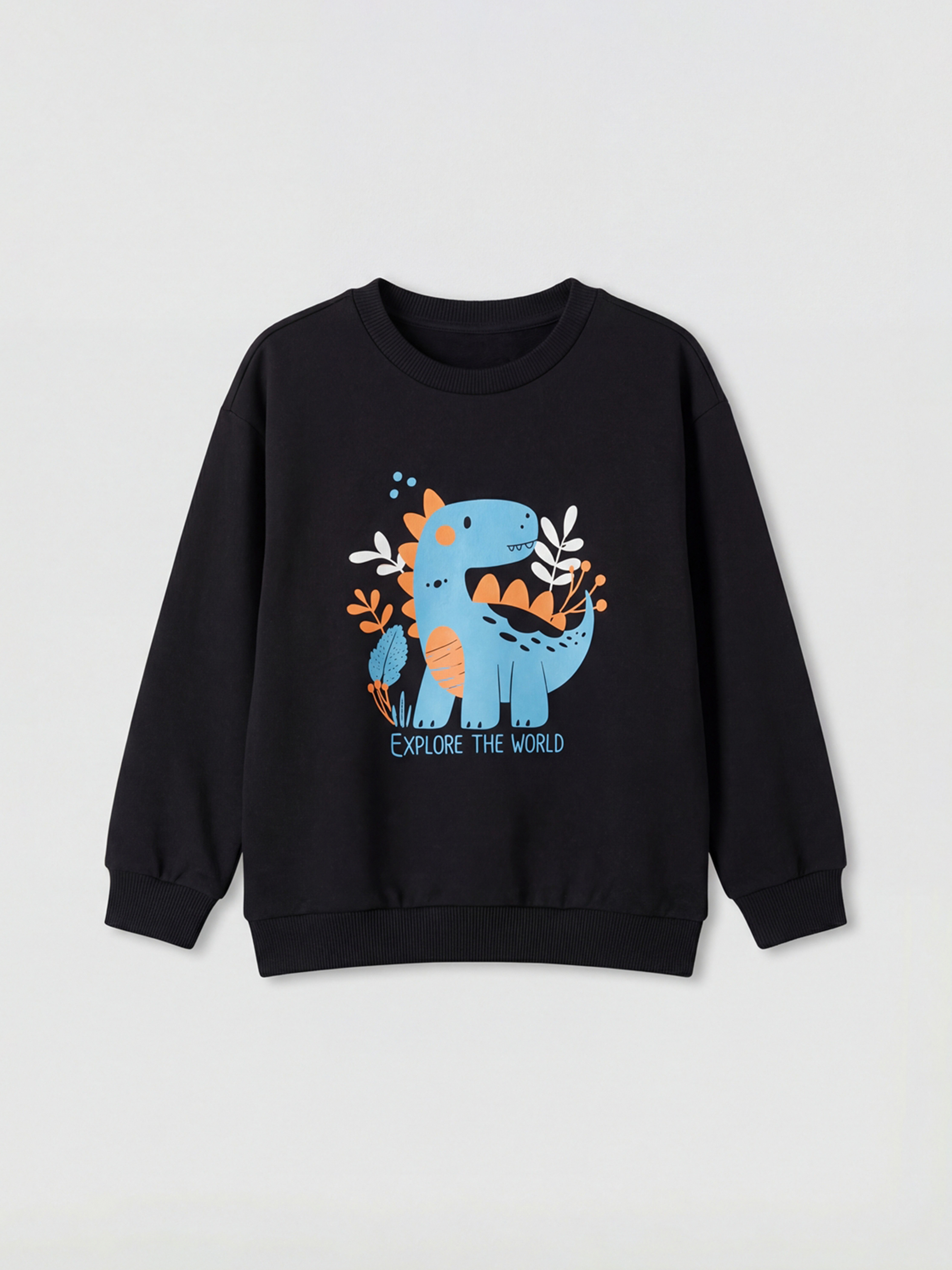 Printed Baby Boy Thick Sweatshirt and Sweatpants Set-1