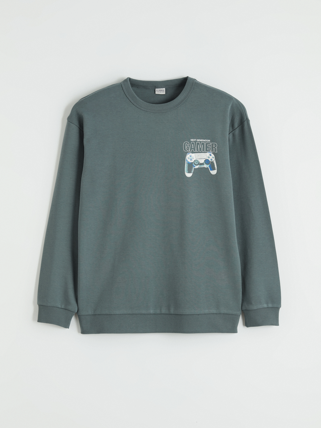 LCW Kids Bisiklet Yaka Baskılı Erkek Çocuk Sweatshirt - W5OL70Z4-3DT