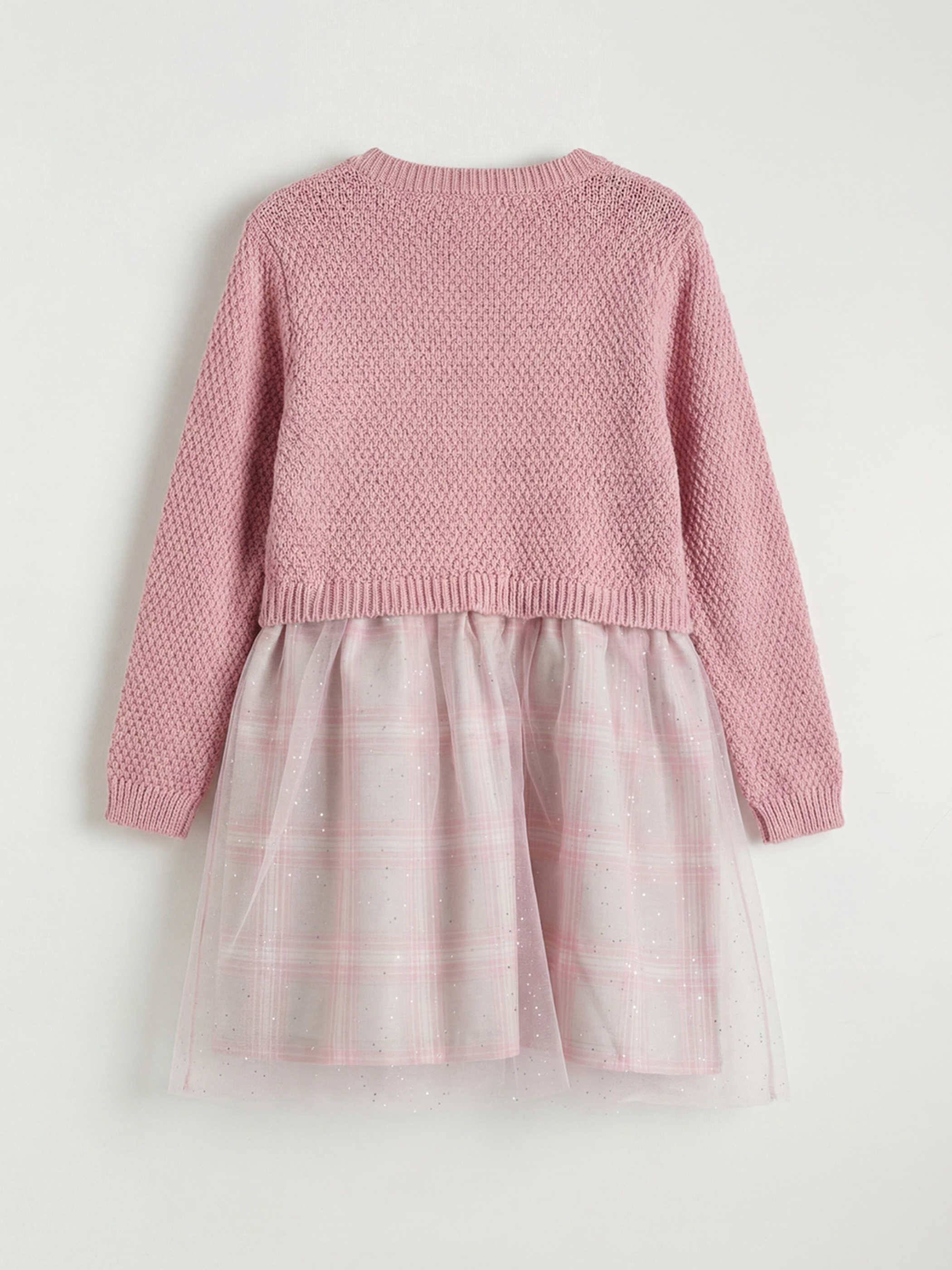 Floral tutu dress for girls with a crew neck.-2