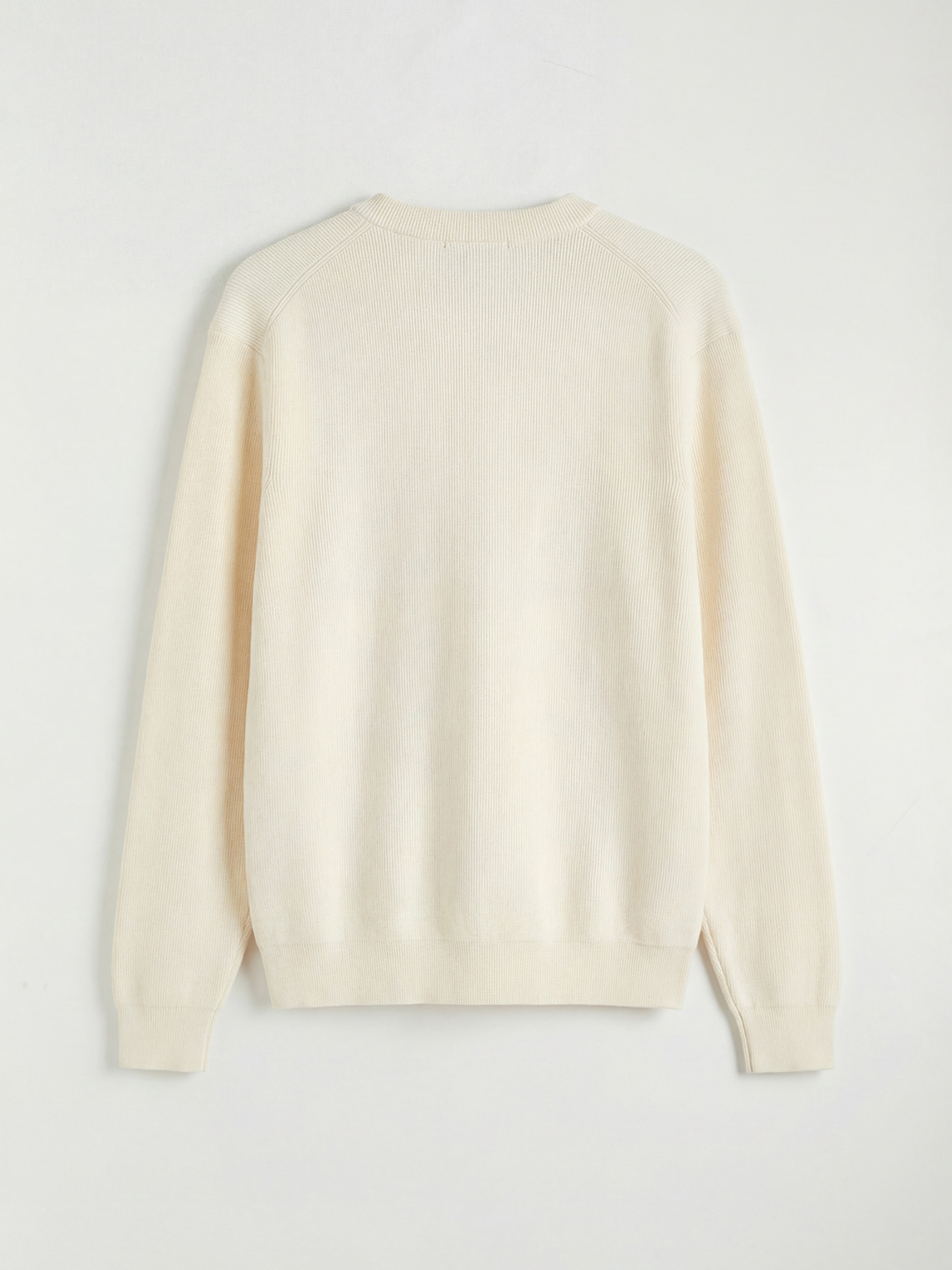 Ekru Bisiklet Yaka Erkek Triko Kazak-1