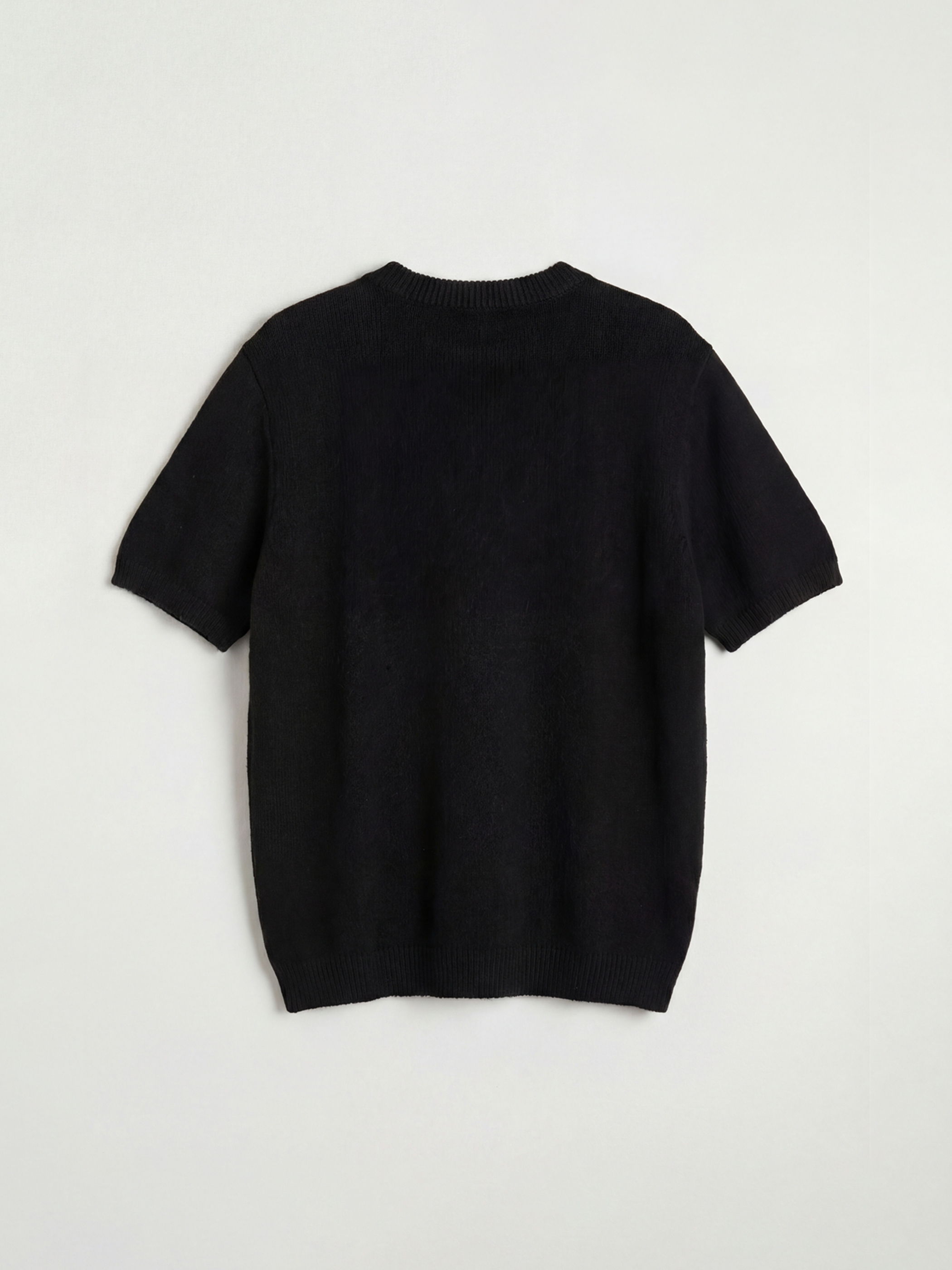 Siyah Büyük Beden Bisiklet Yaka Taşlı Kadın Triko Kazak-5