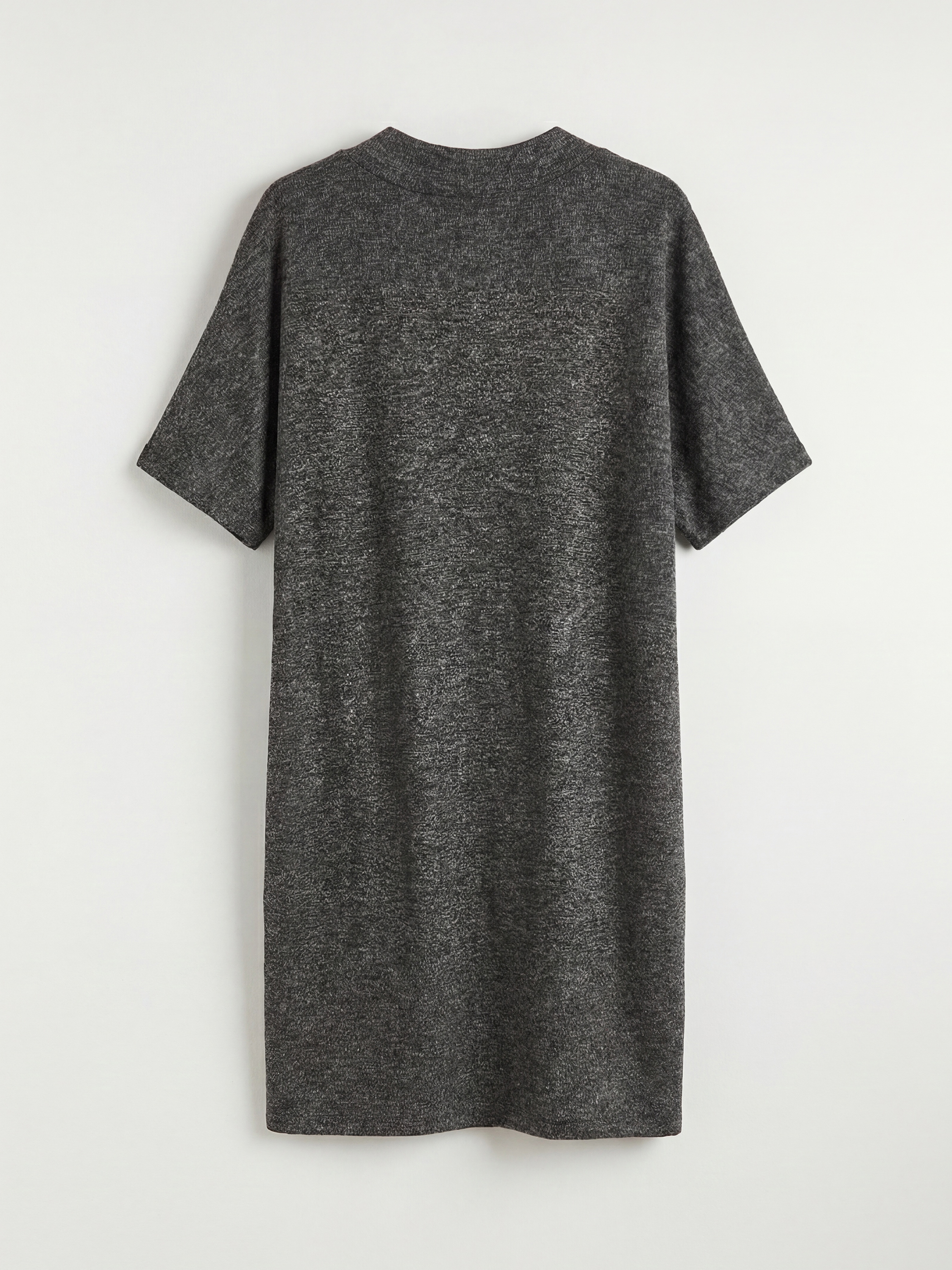 Gri Dik Yaka Elbise-1