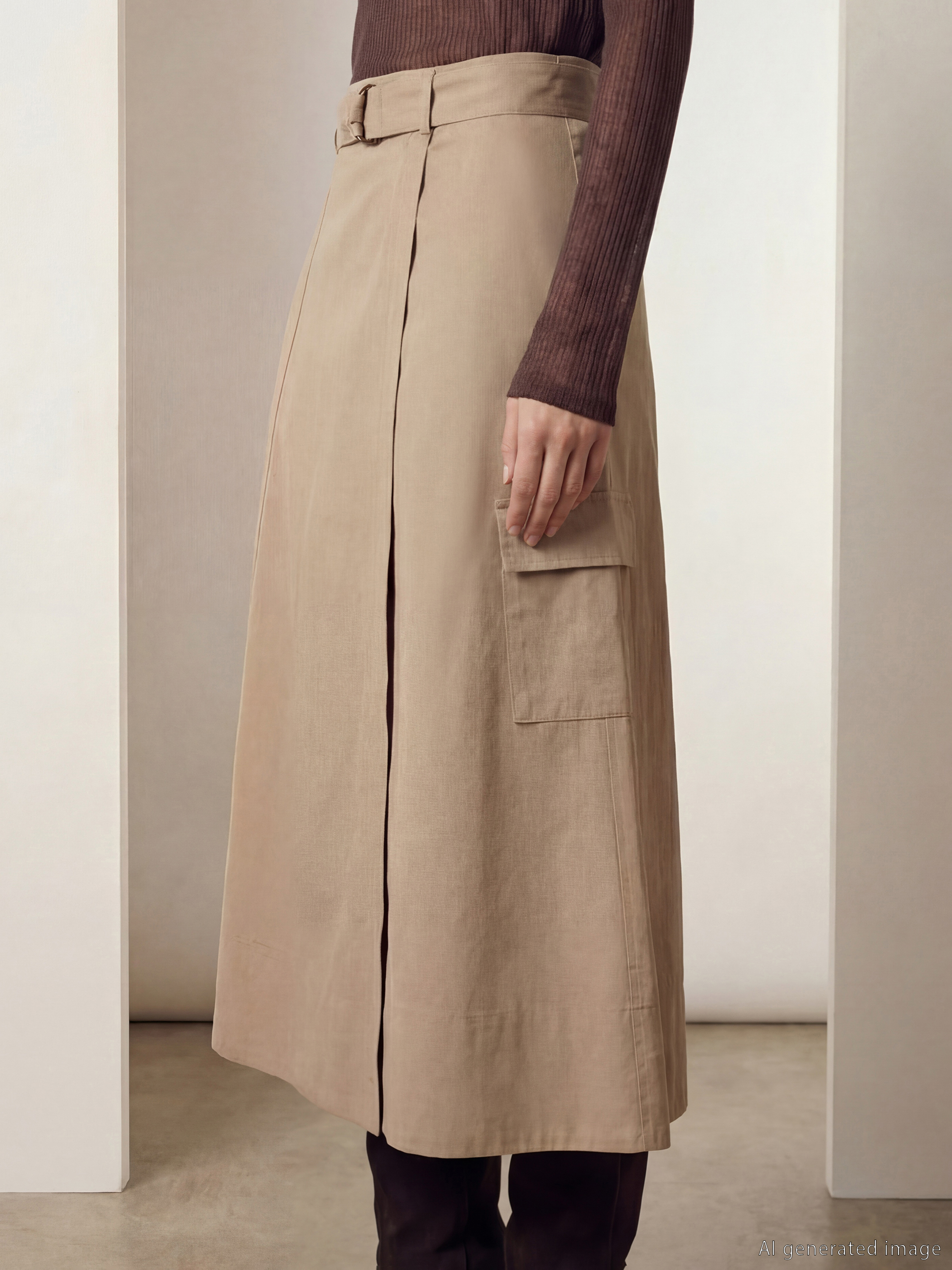 Kahverengi Bisiklet Yaka Kadın Body	-1