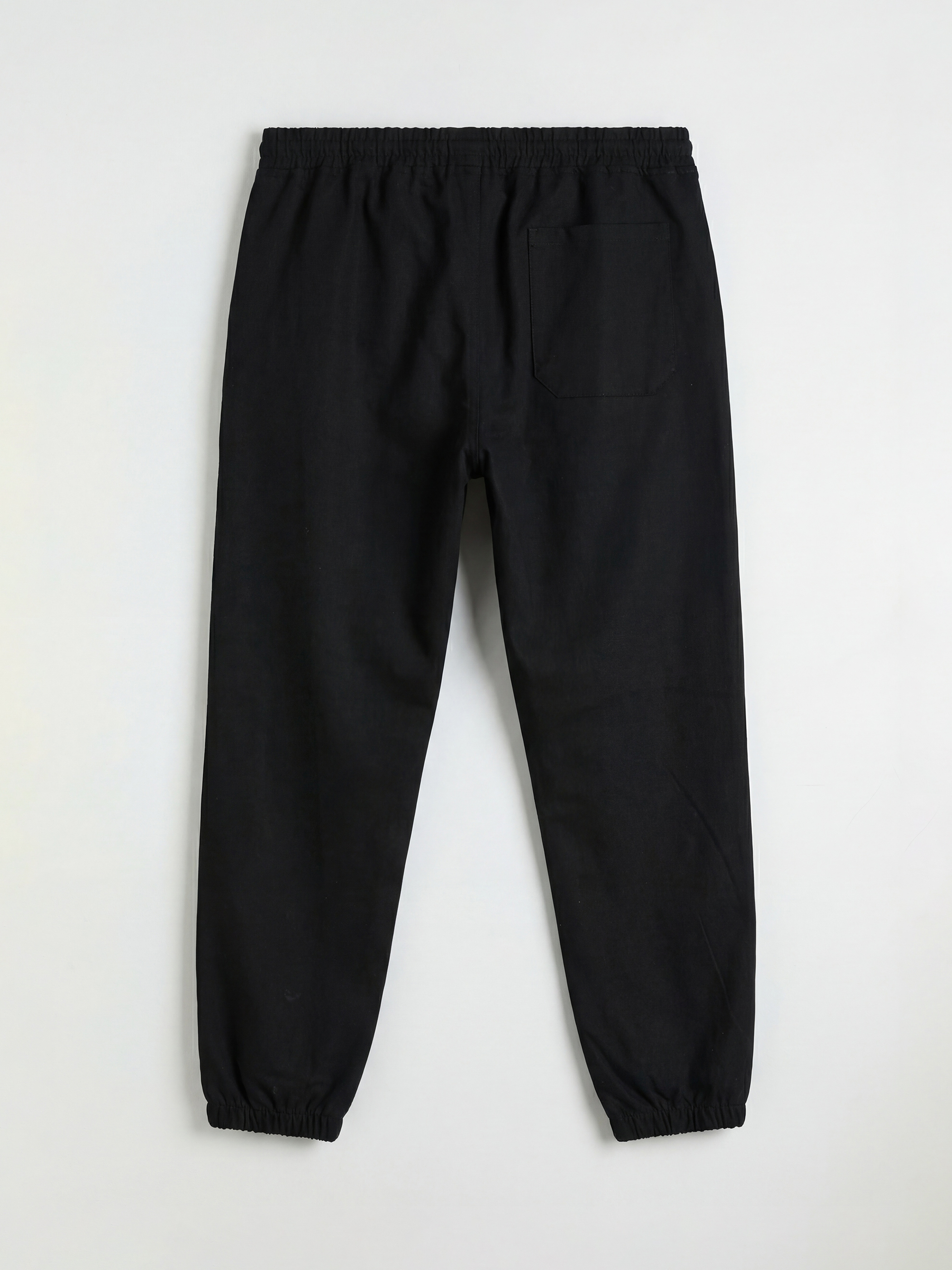 Siyah Standart Kalıp Erkek Jogger Pantolon-5