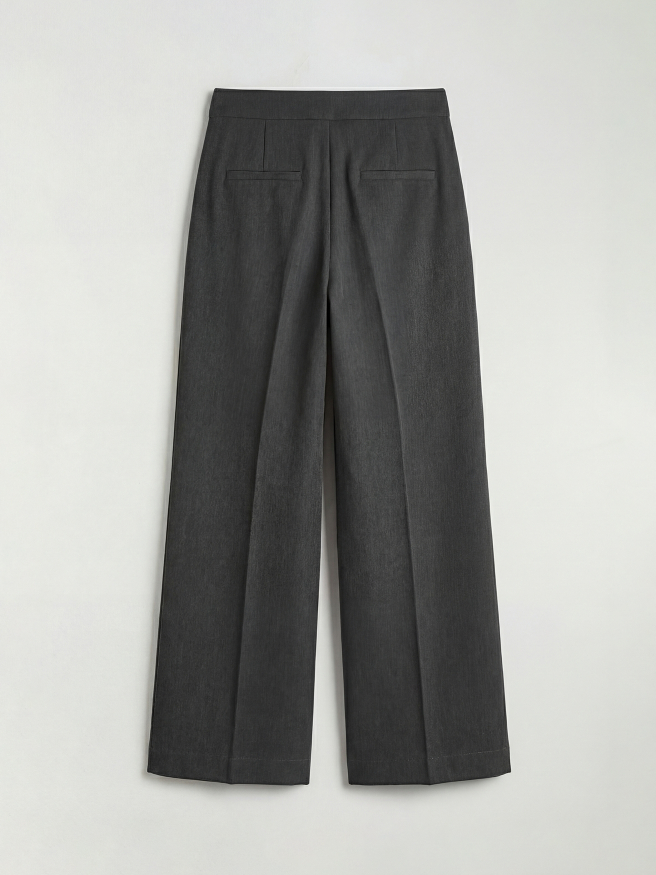 Antrasit Standart Fit Kadın Pileli Kumaş Pantolon-4