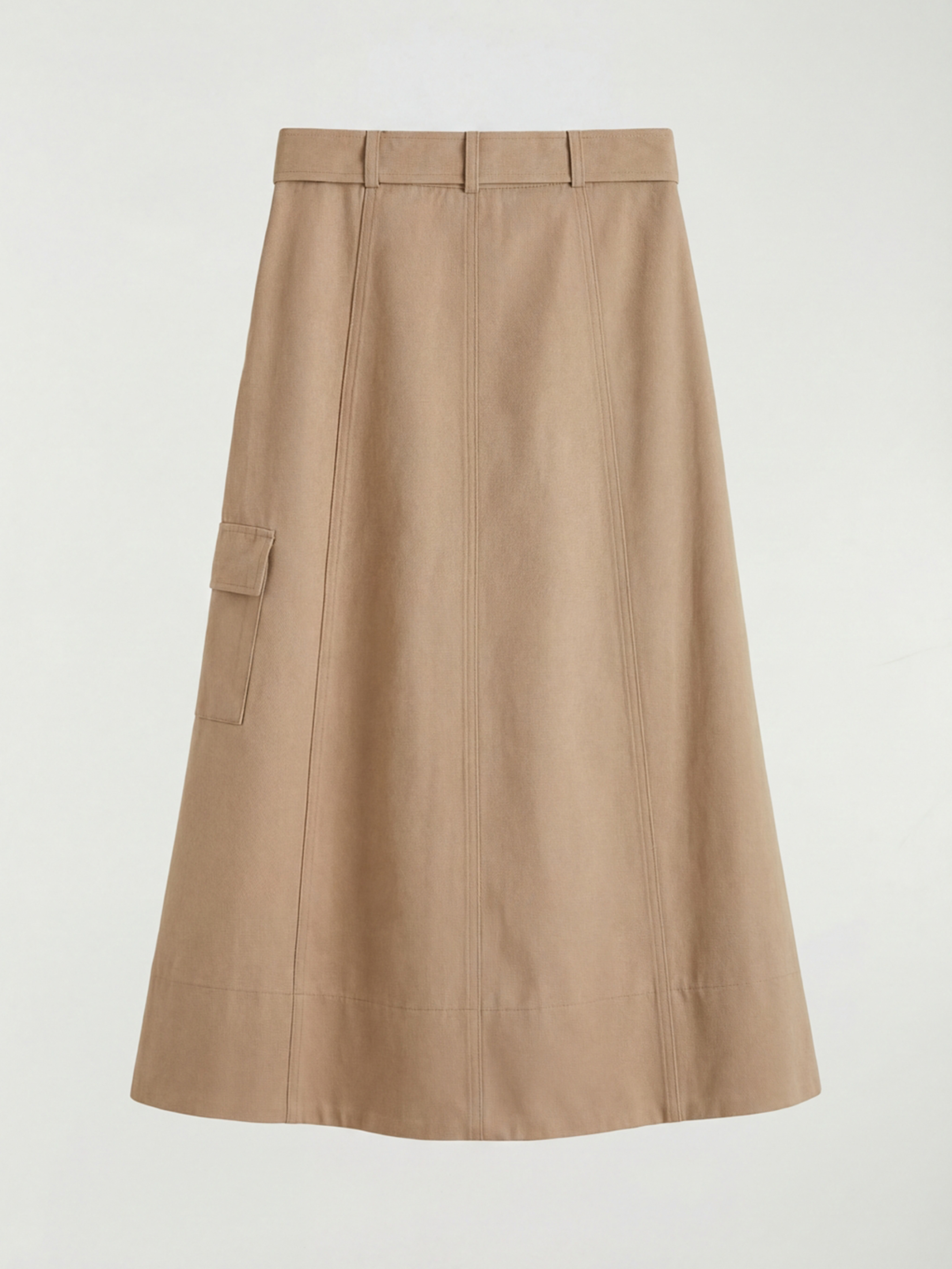 Kahverengi Beli Kemerli Kargo Etek-4