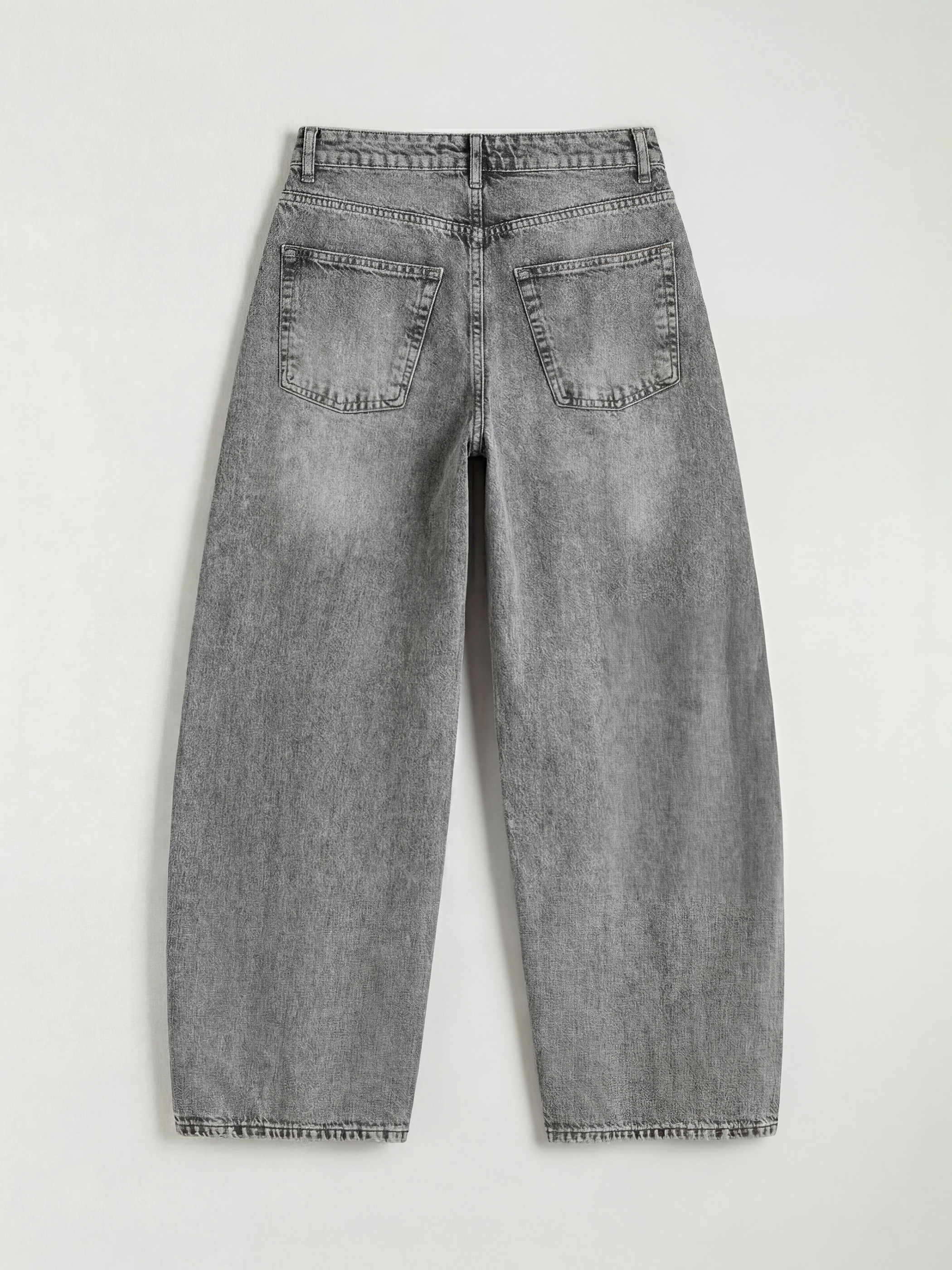 Gri Ballon Fit Kadın Jean Pantolon-5