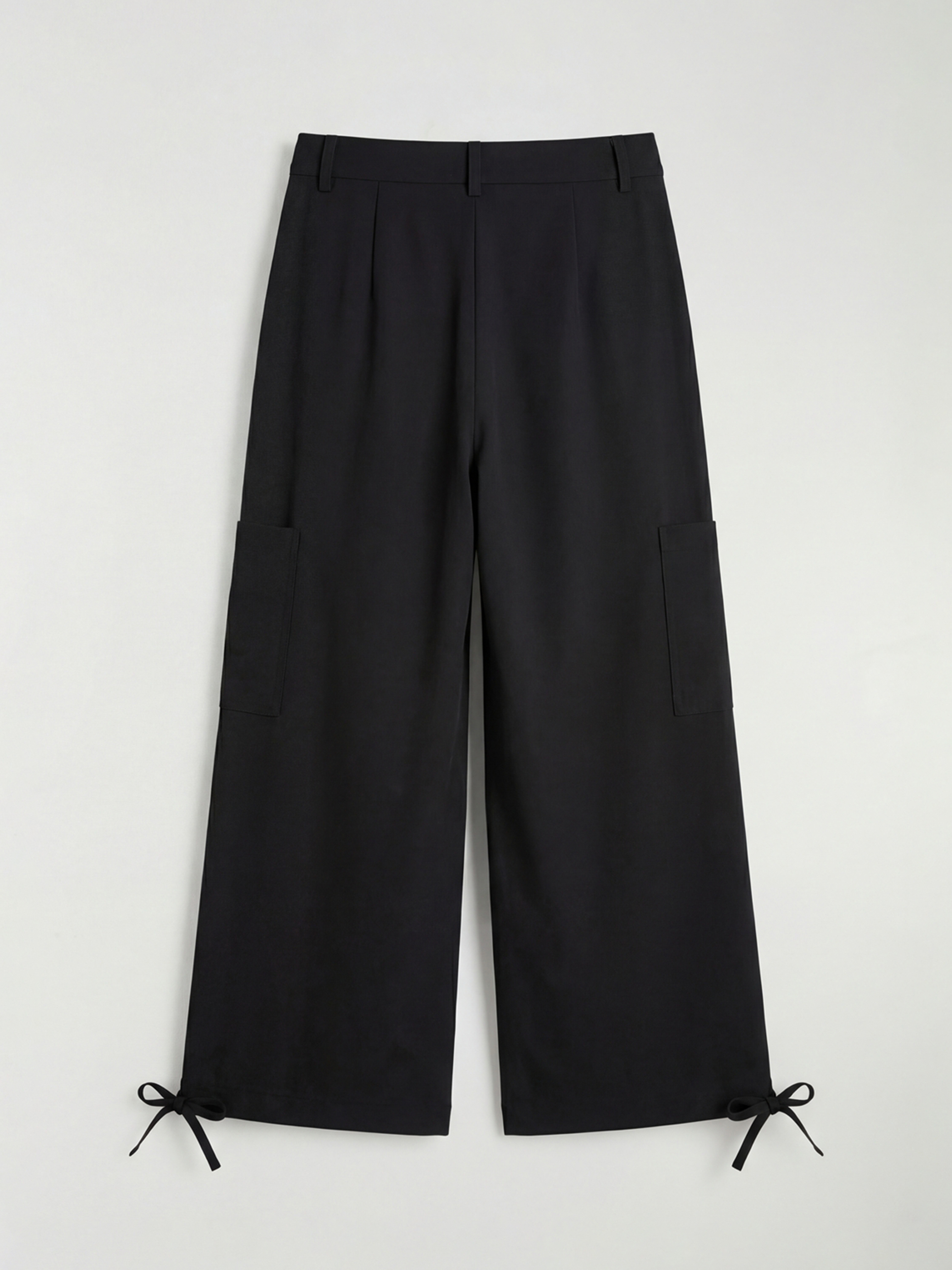 Siyah Standart Fit Kadın Kargo Pantolon-6