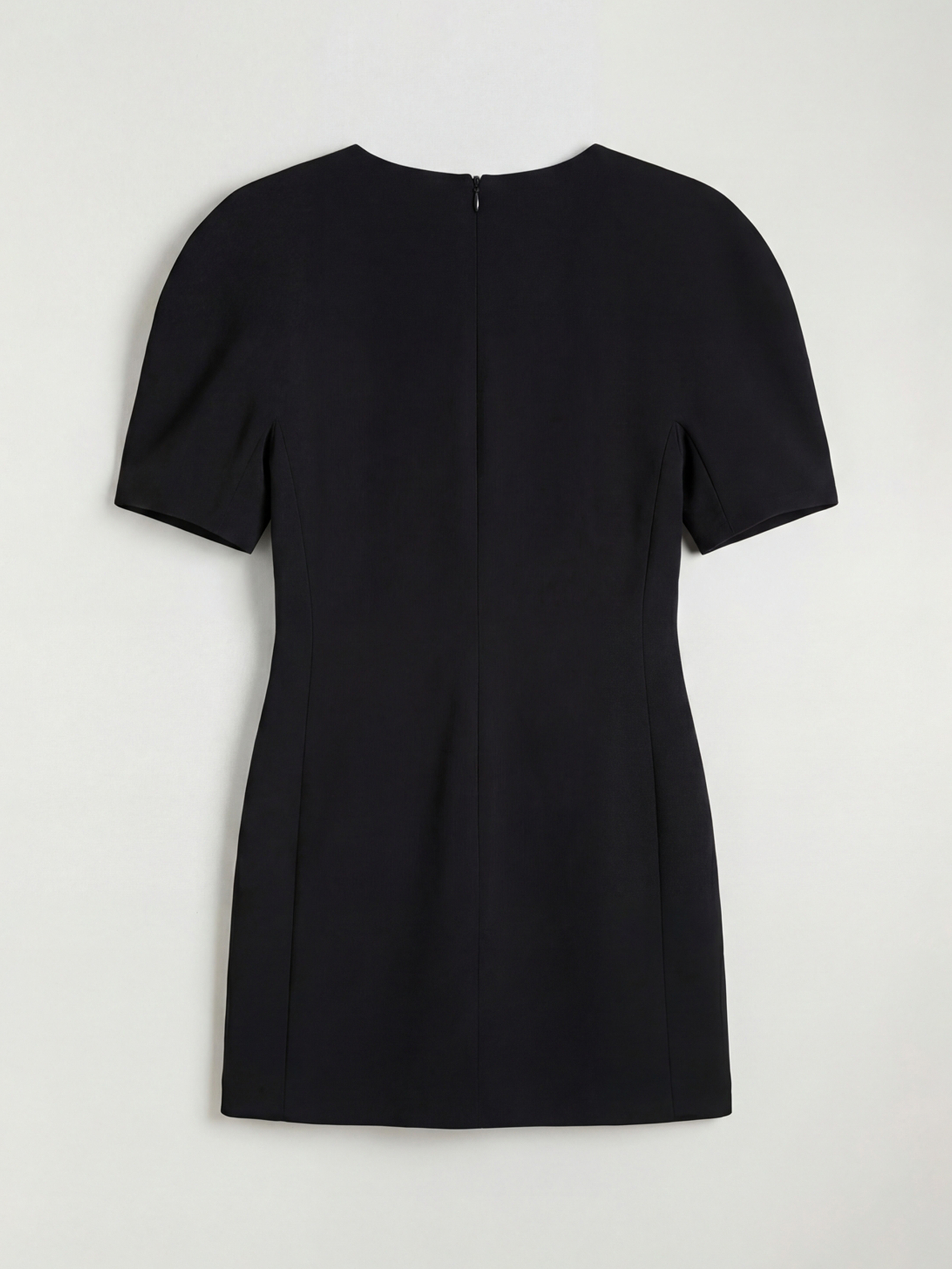 Siyah Bisiklet Yaka Mini Elbise-4