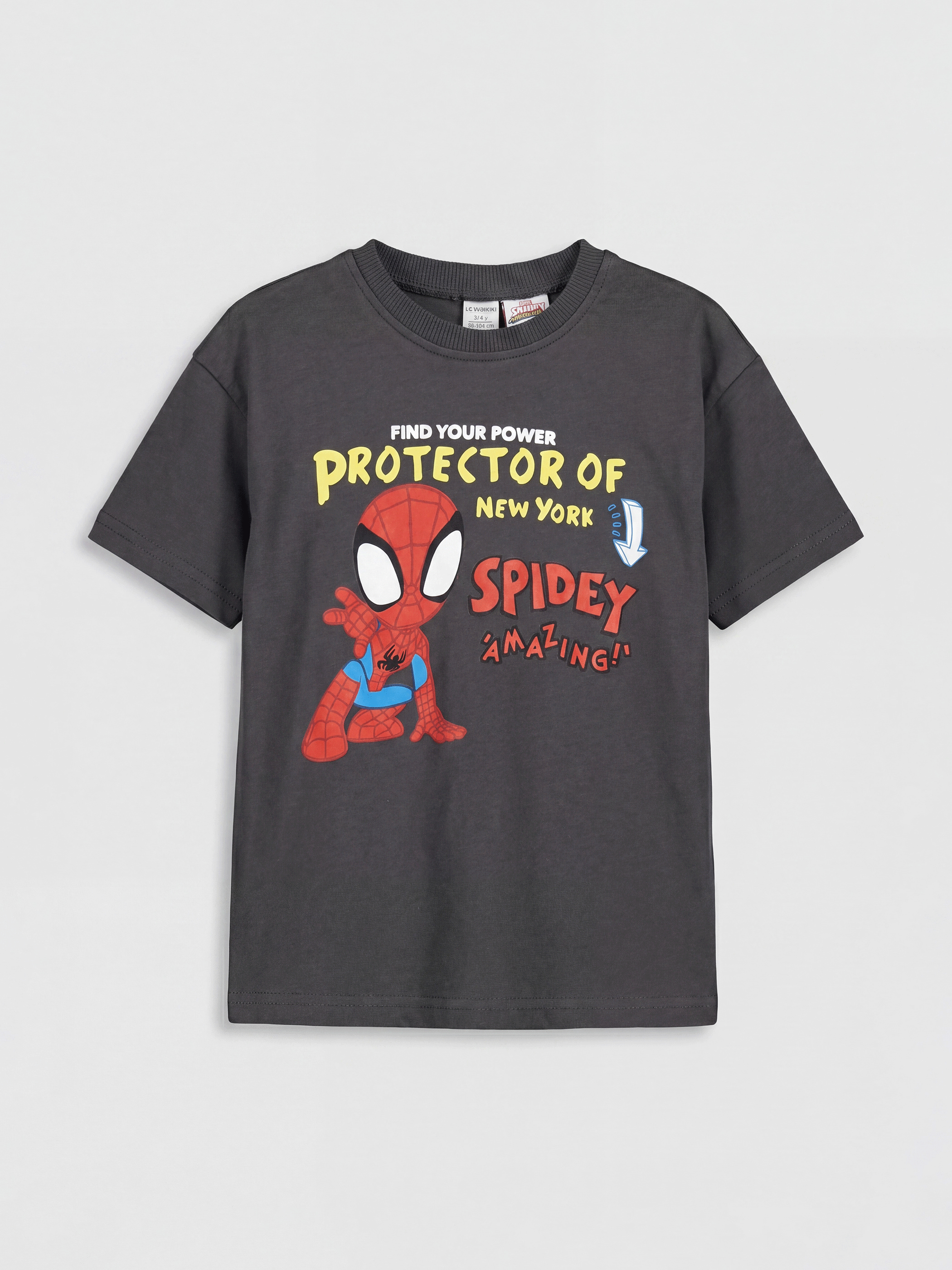 LCW Kids Spider-Man Baskılı Erkek Çocuk Tişört