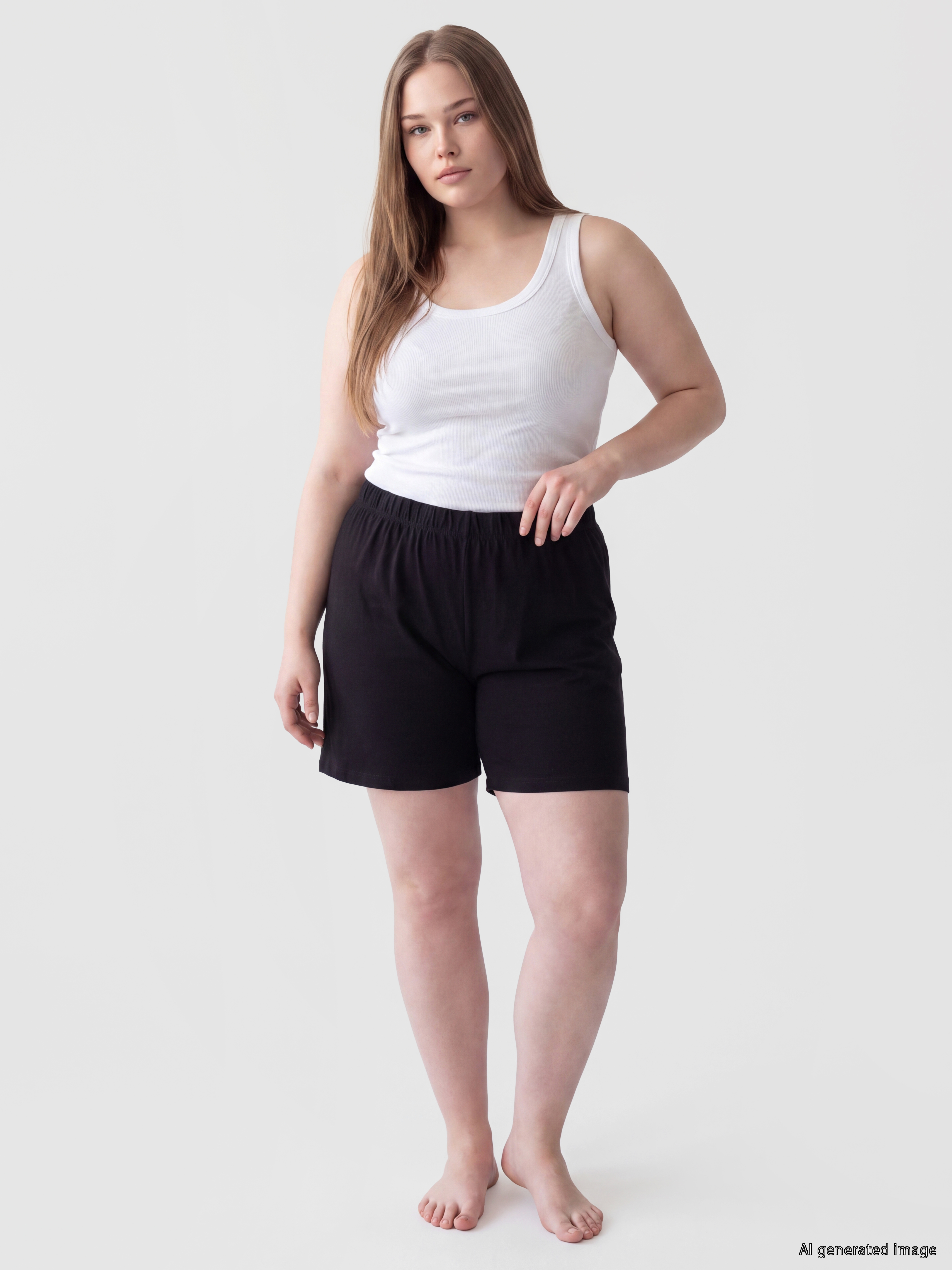 LCW Curve Plus Size ქალის შორტი გამაშები 2 Pack