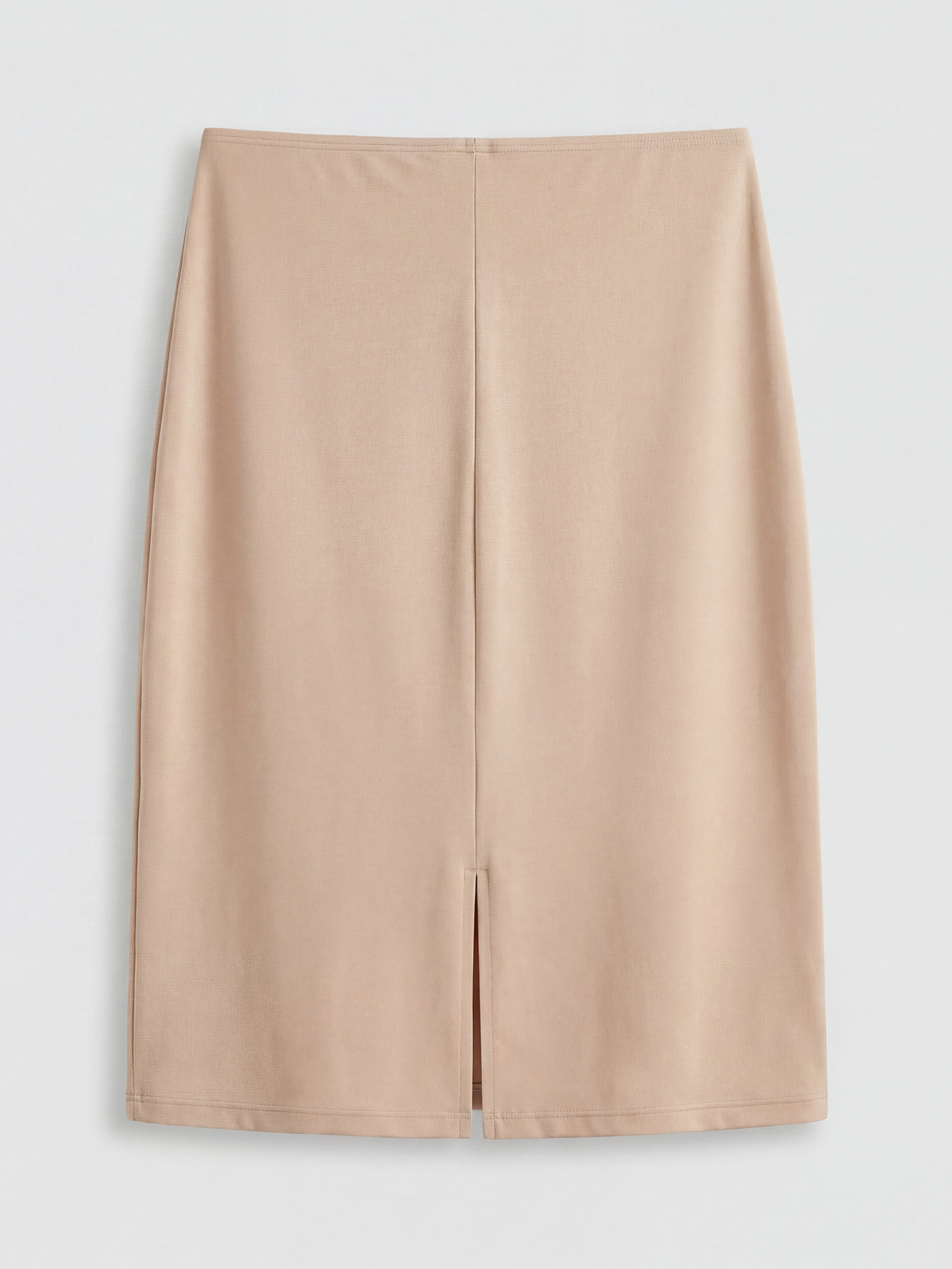 Pembe Kadın Beli Lastikli Düz Jüpon-1