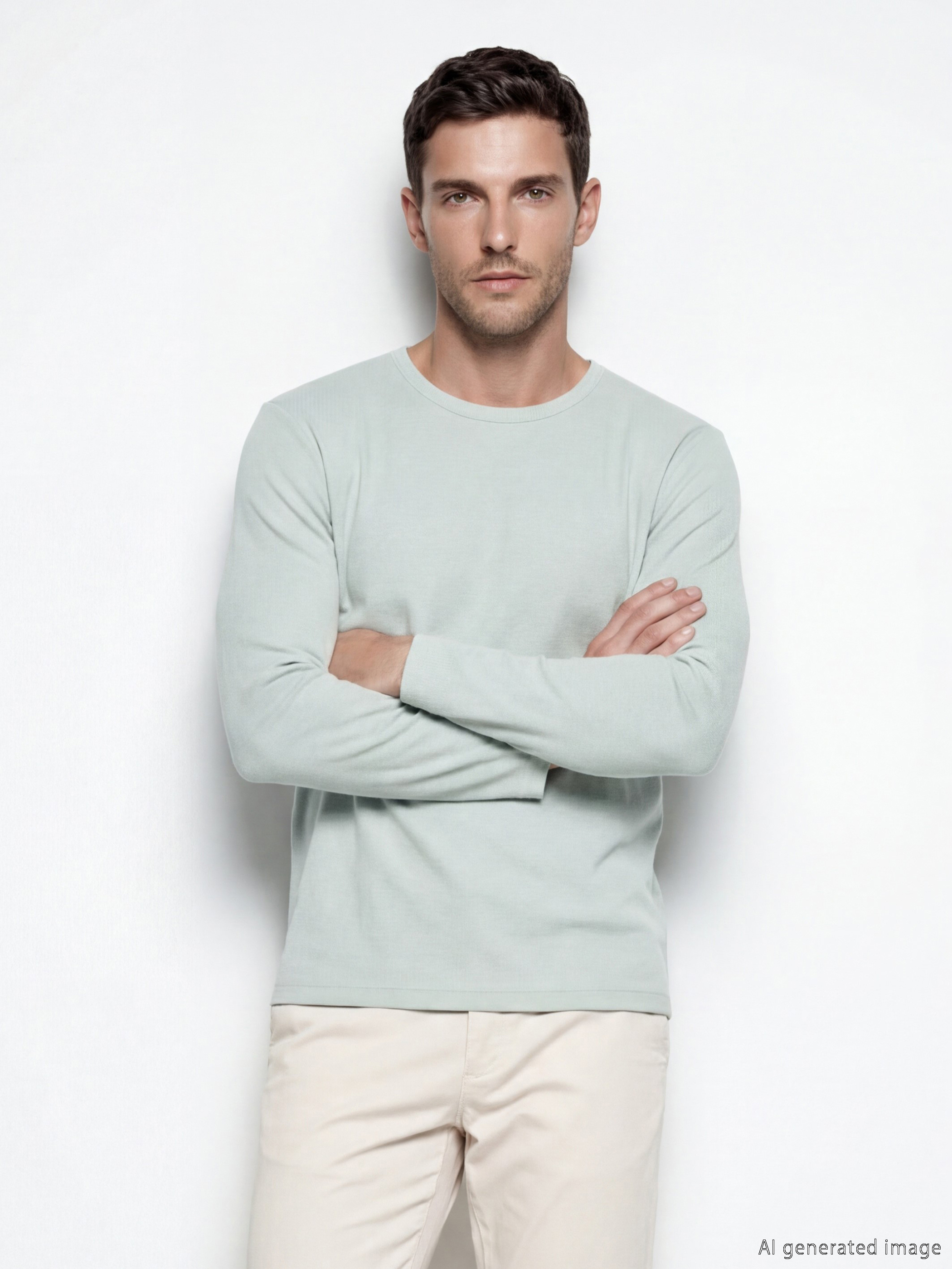 LCWAIKIKI Classic Bisiklet Yaka Uzun Kollu Erkek Tişört - S60359Z8-FLL