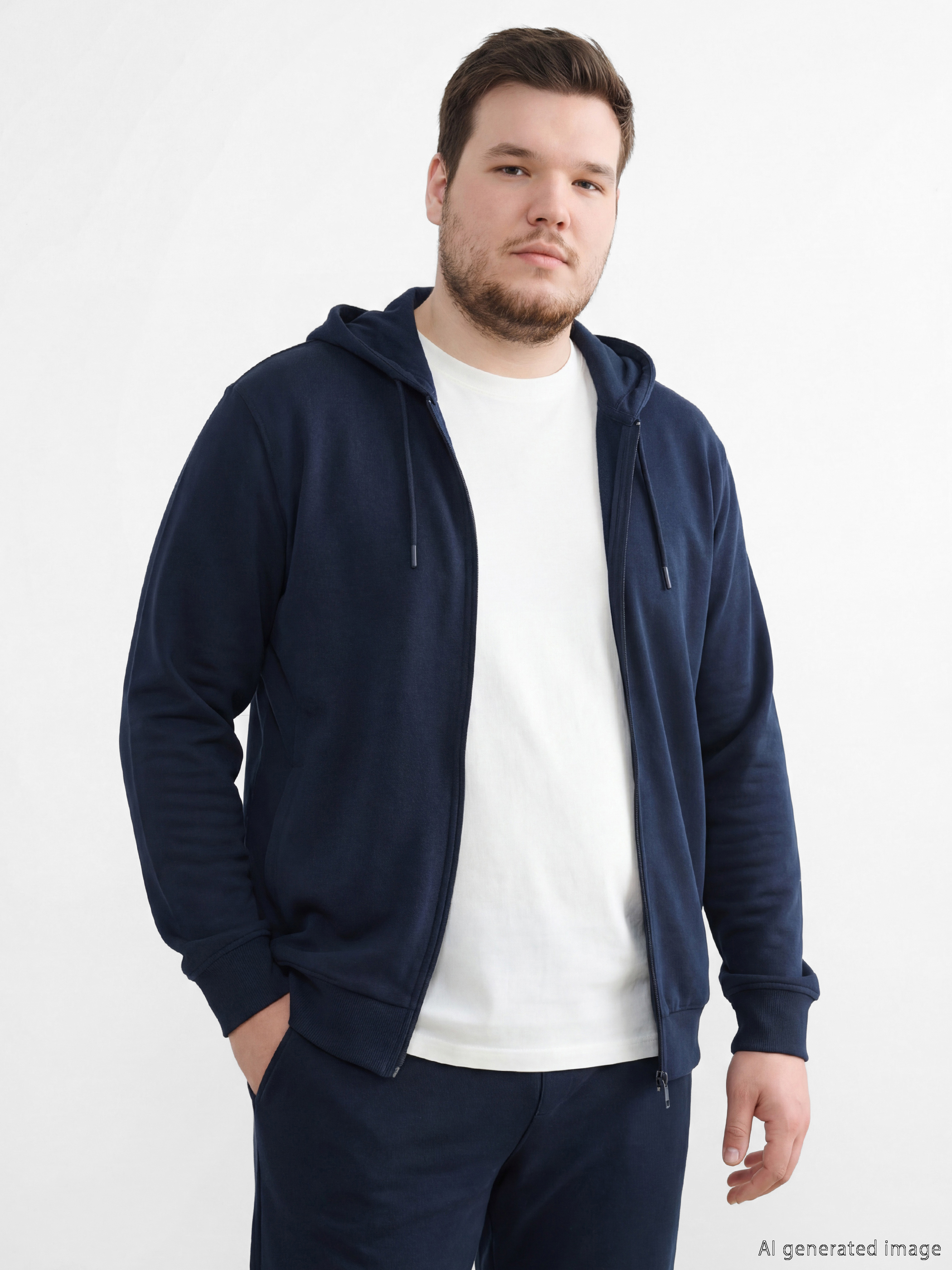 Ανδρικό Φούτερ με Φερμουάρ και Κουκούλα-1