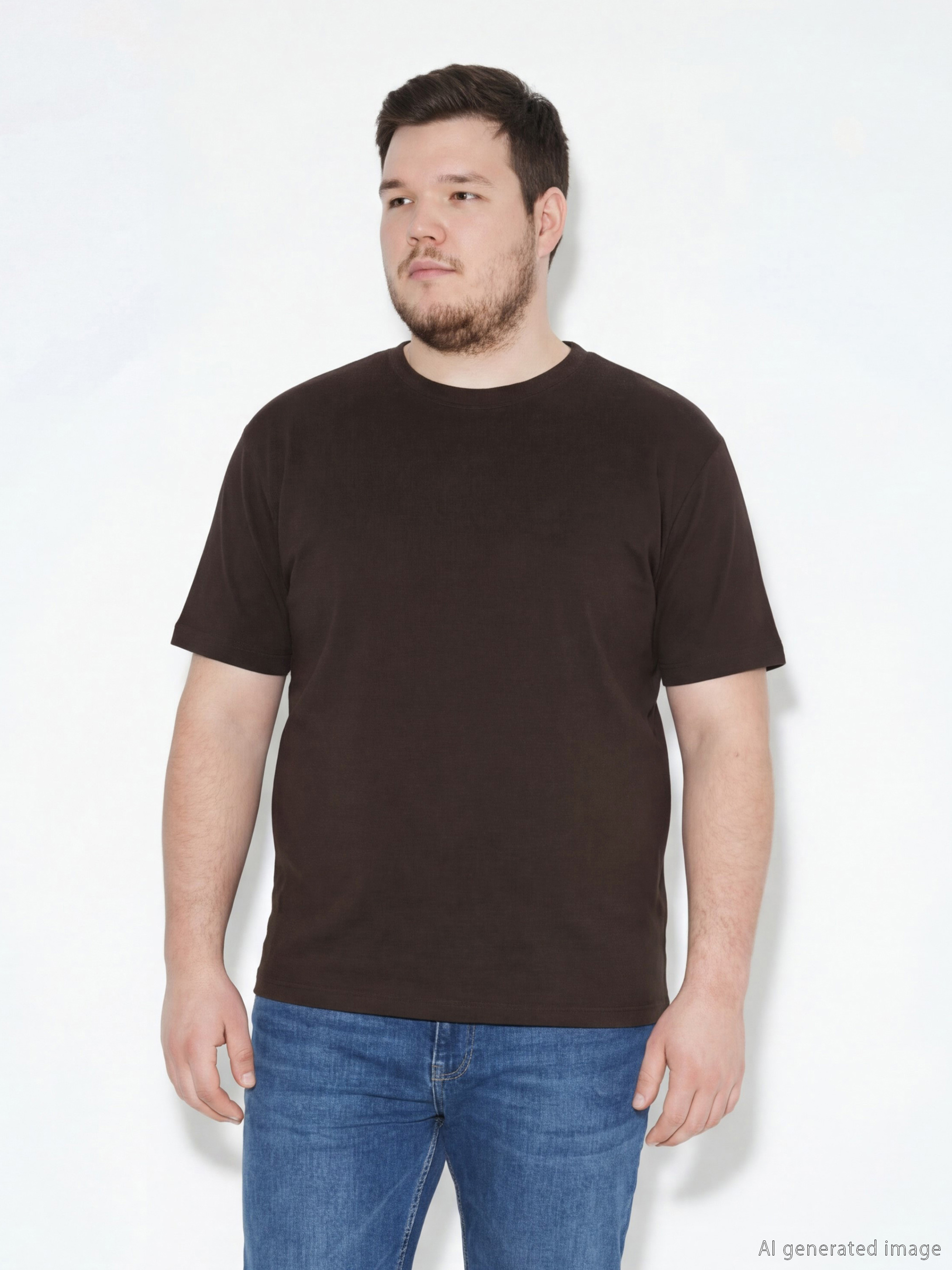 LCWAIKIKI Classic Bisiklet Yaka Penye Erkek Tişört - S60418Z8-YKY