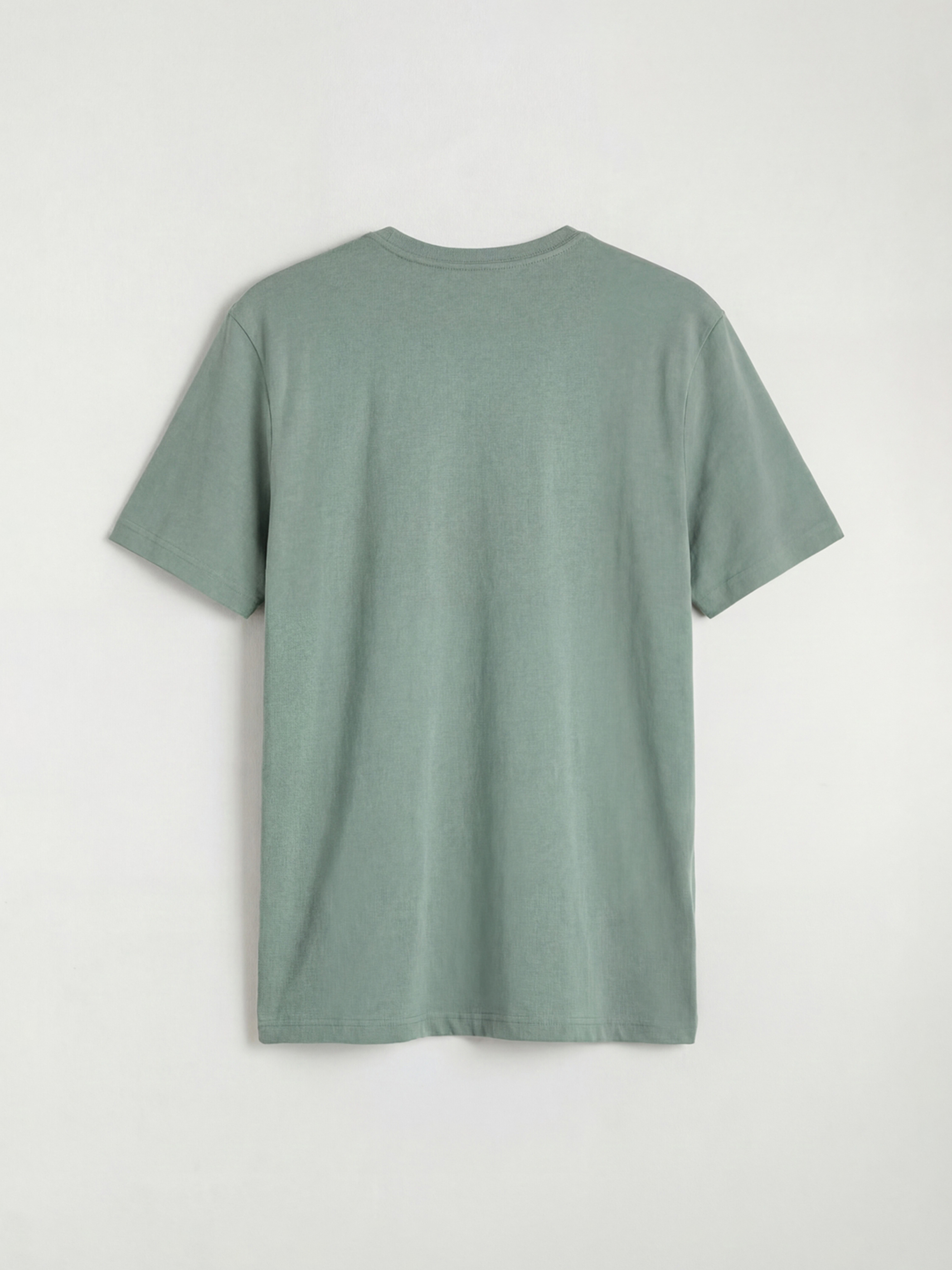 Yeşil Bisiklet Yaka Penye Erkek Tişört-5