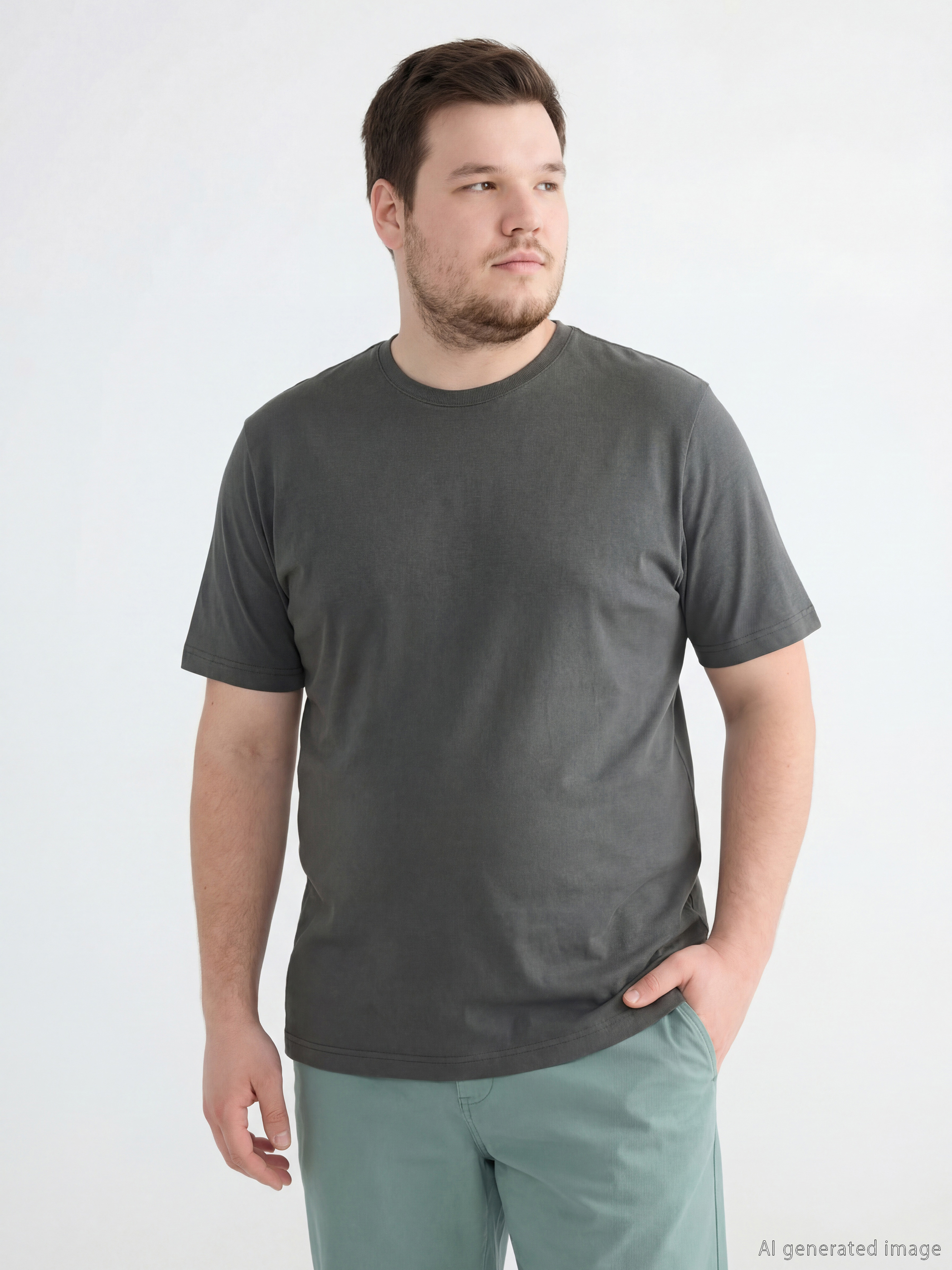 LCWAIKIKI Classic Bisiklet Yaka Penye Erkek Tişört - S60418Z8-ZLH