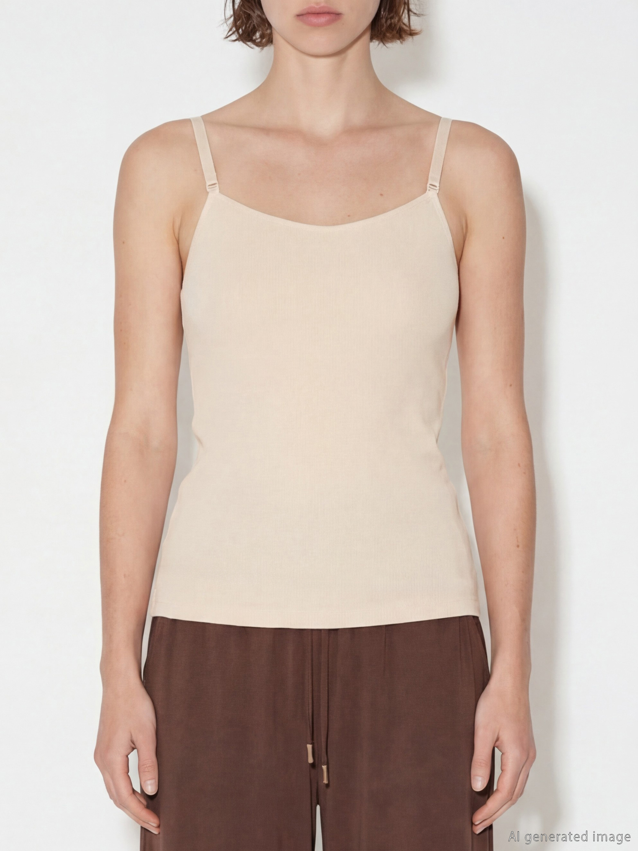 U Yaka Düz İp Askılı Hamile Kuplu Atlet-2