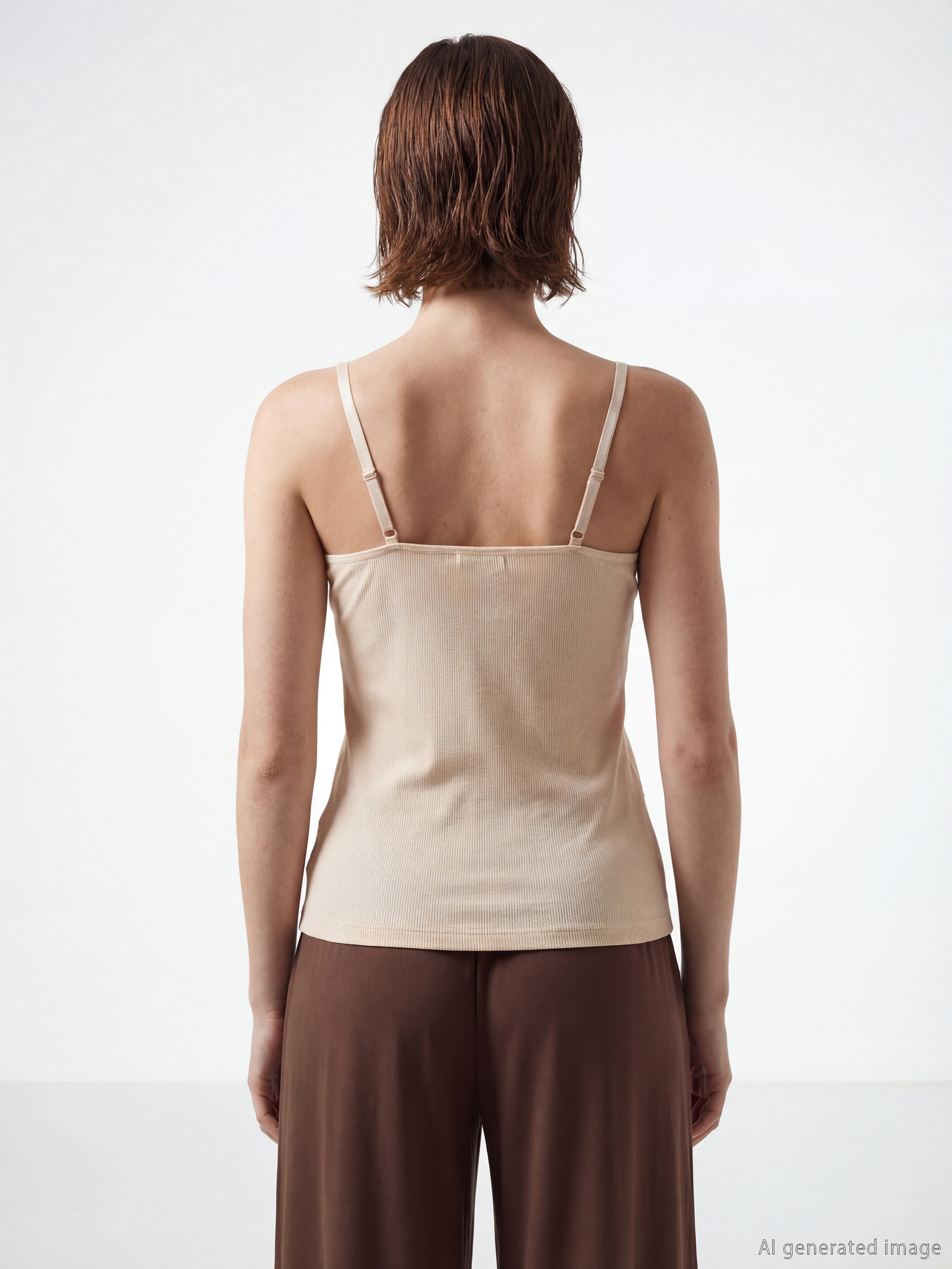 U Yaka Düz İp Askılı Hamile Kuplu Atlet-3