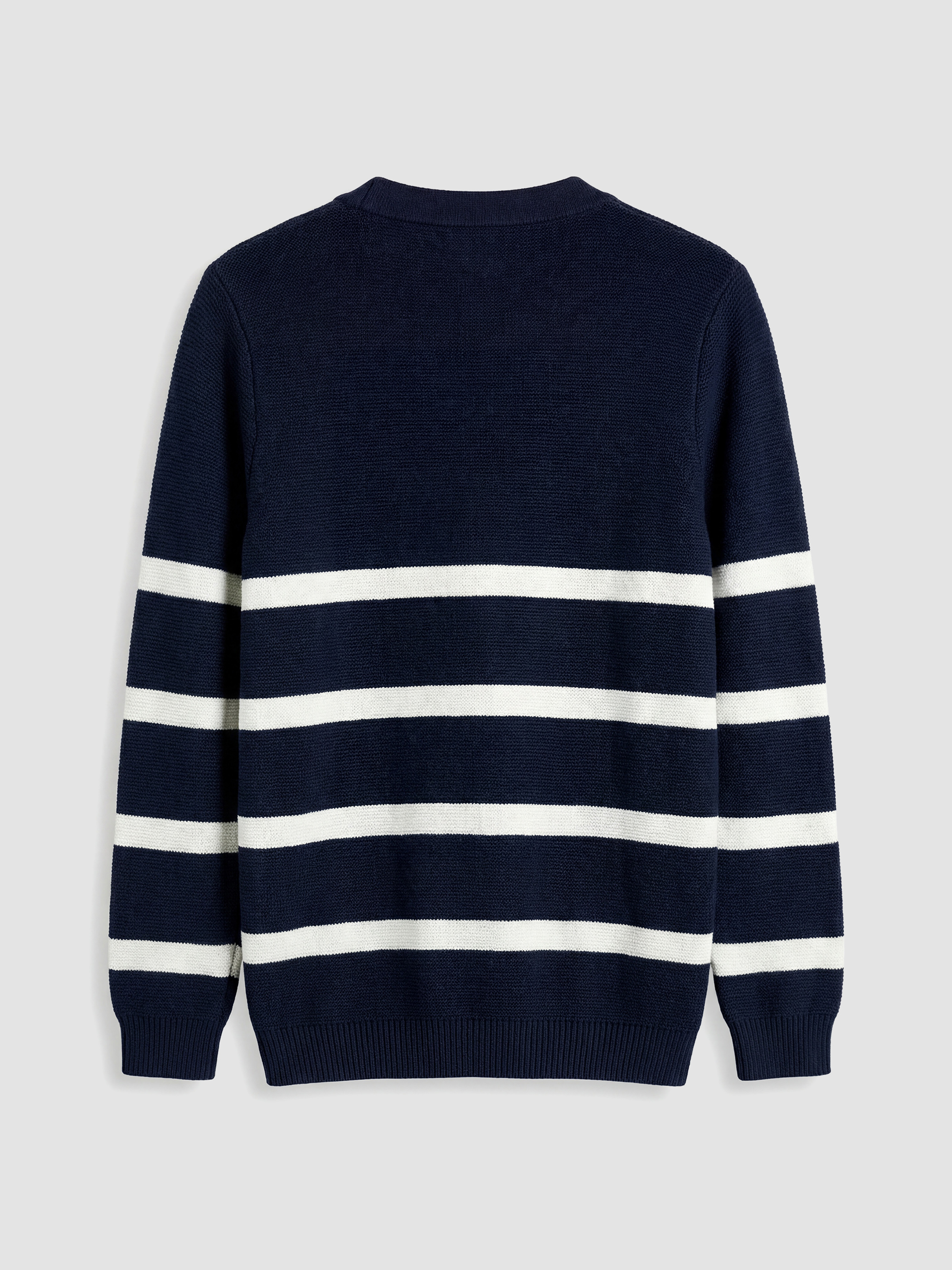 Ekru V Yaka Çizgili Erkek Çocuk Triko Hırka-1