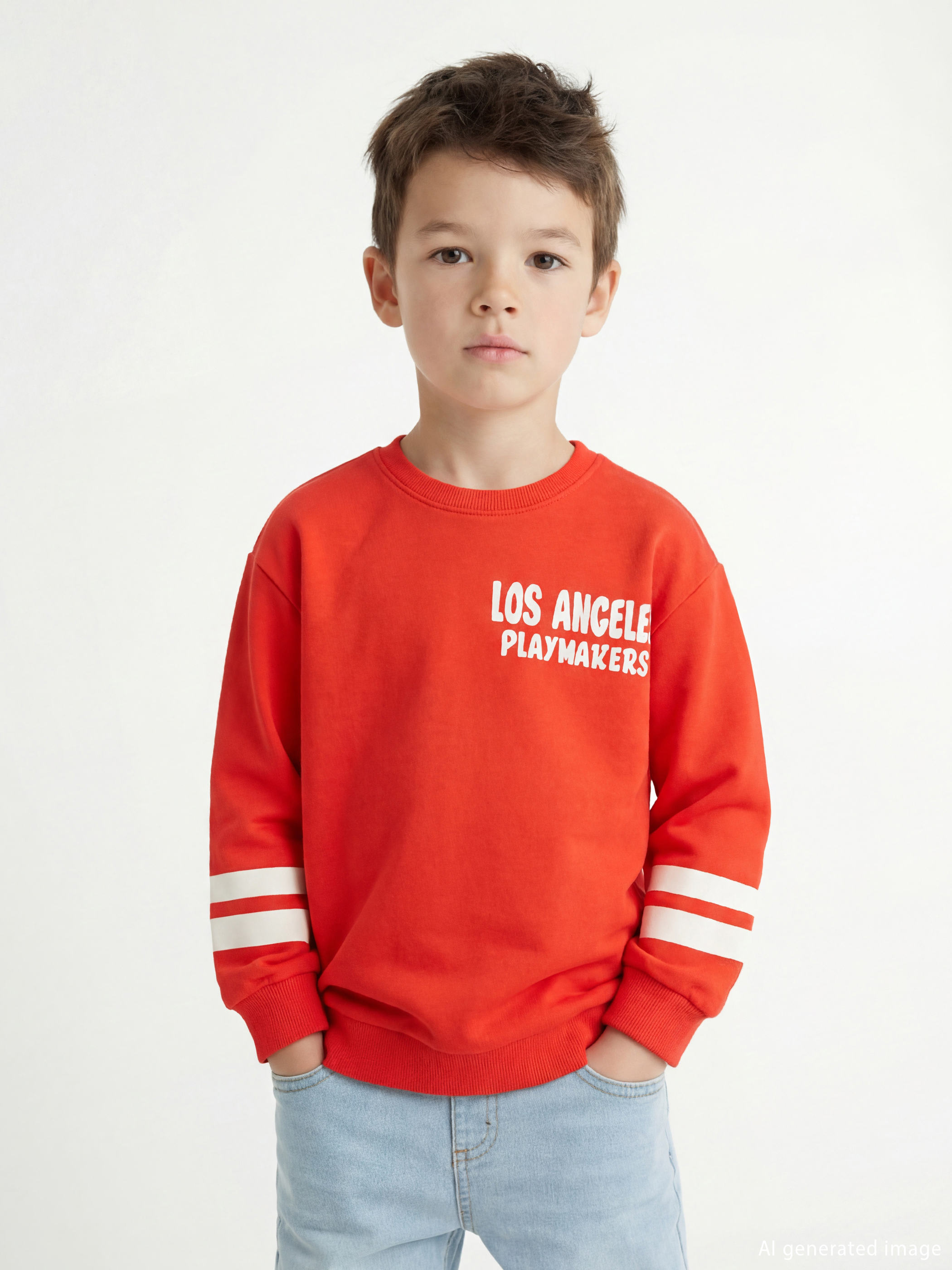 LCW Kids Los Angeles Baskılı Erkek Çocuk Sweatshirt - S60677Z1-HBH