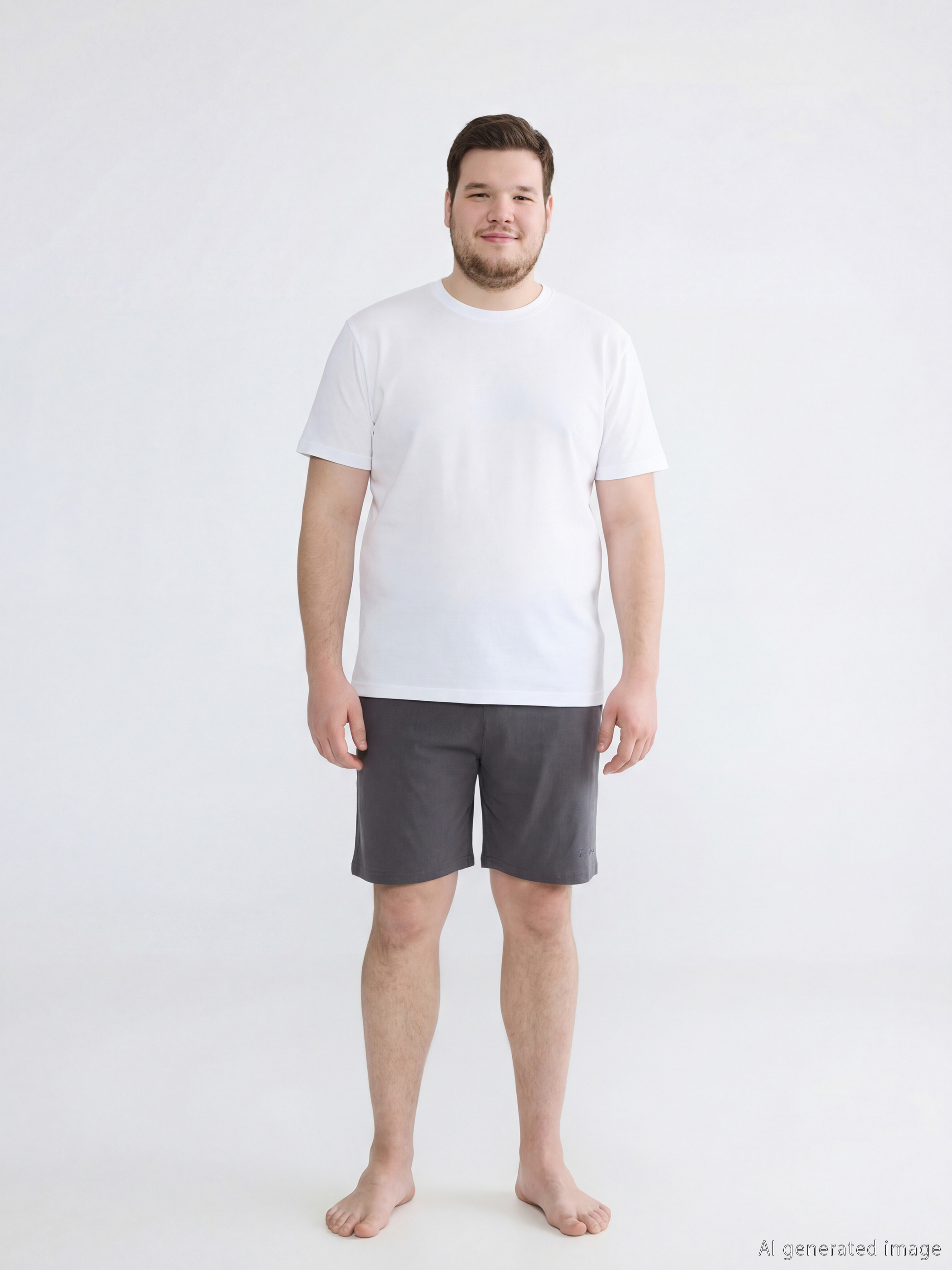 Gri Slim Fit Erkek Pijama Alt Şort-1